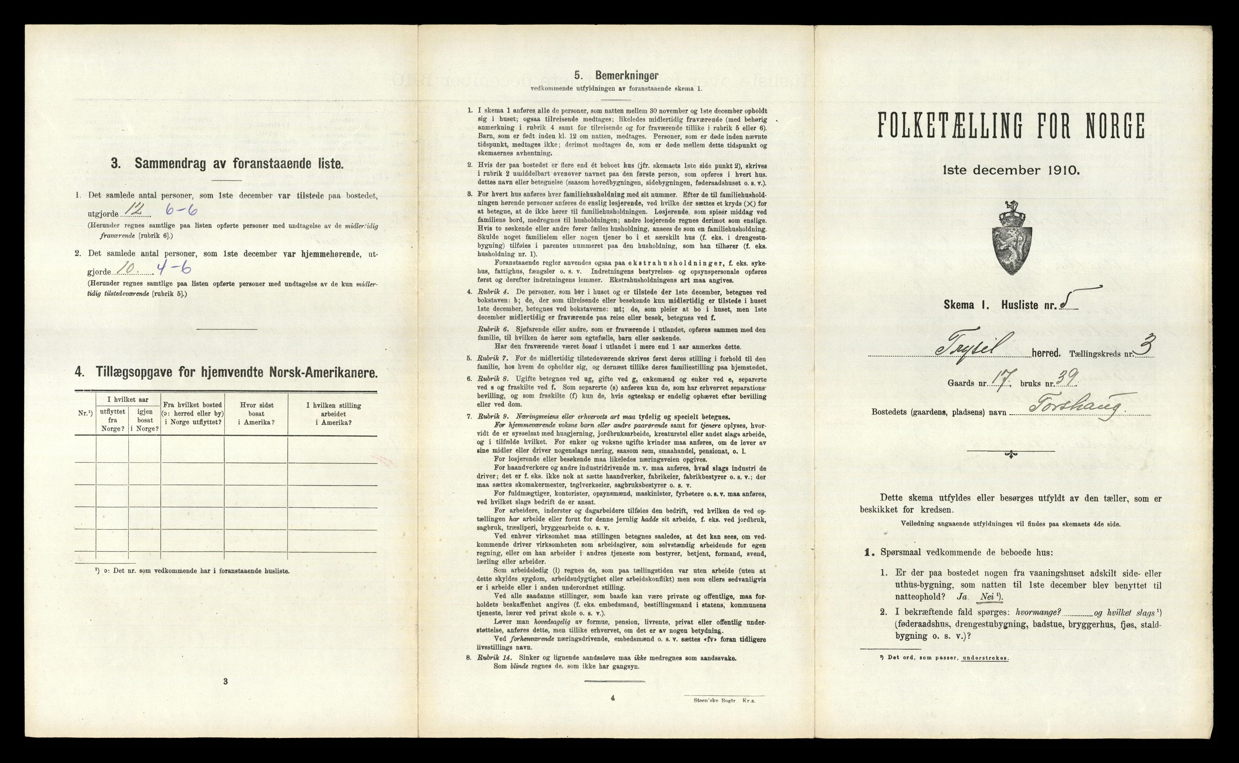 RA, 1910 census for Trysil, 1910, p. 321