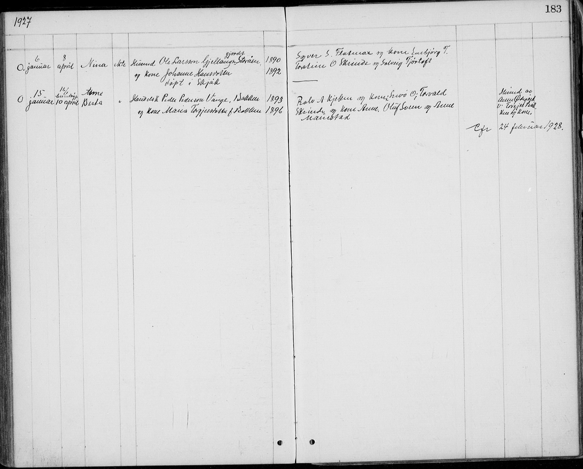 Lom prestekontor, SAH/PREST-070/L/L0013: Parish register (copy) no. 13, 1874-1938, p. 183