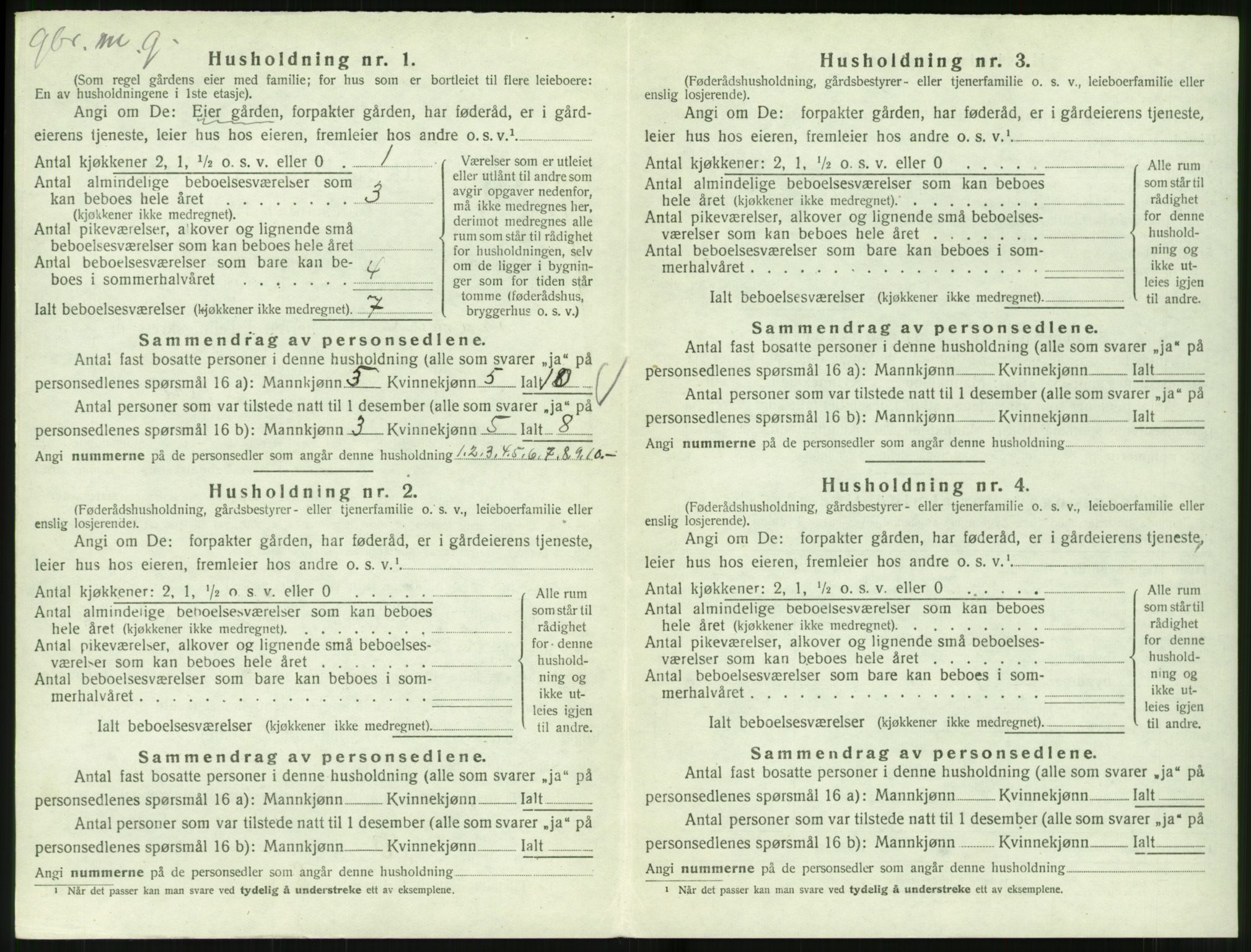 SAT, 1920 census for Norddal, 1920, p. 154