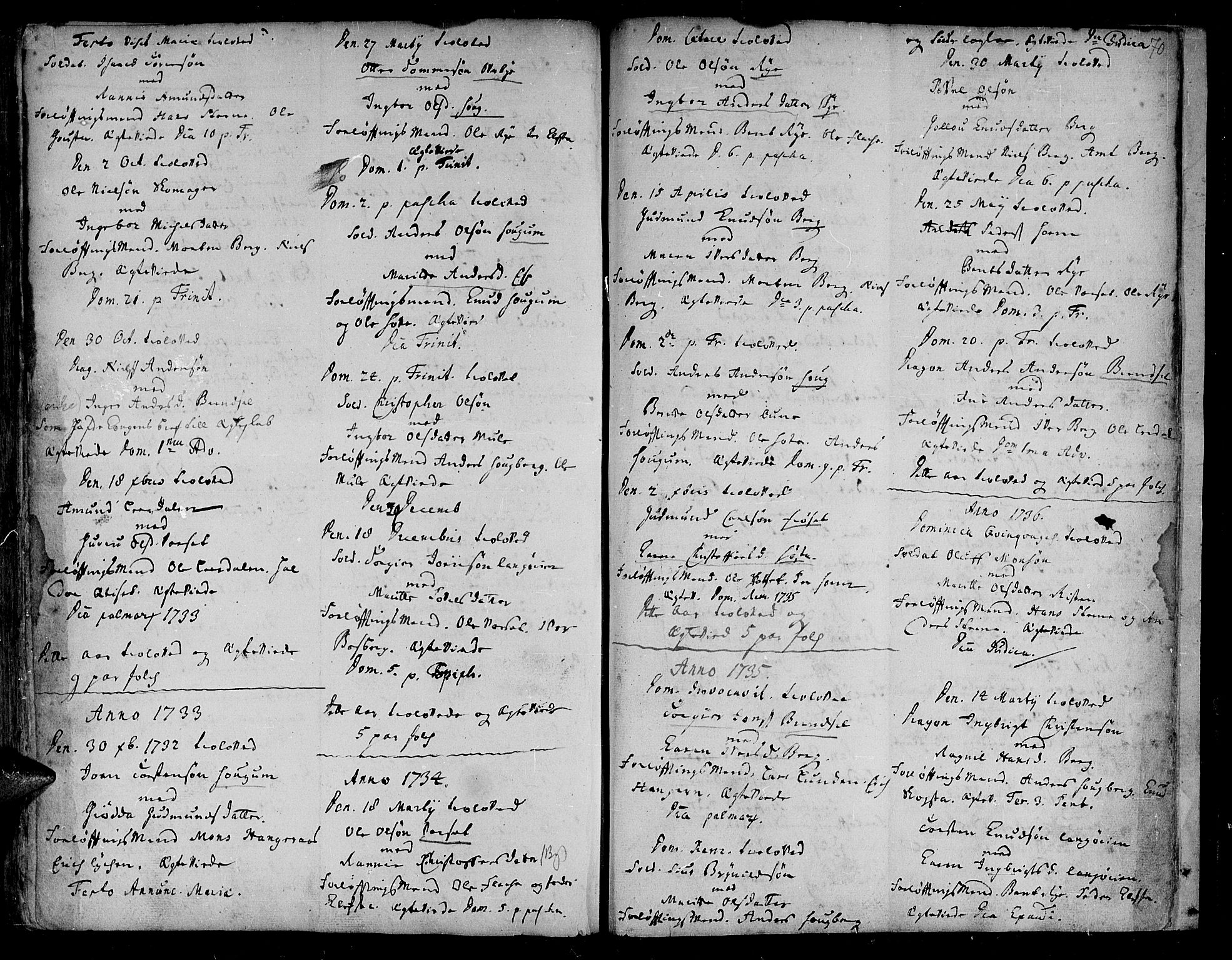 Ministerialprotokoller, klokkerbøker og fødselsregistre - Sør-Trøndelag, SAT/A-1456/612/L0368: Parish register (official) no. 612A02, 1702-1753, p. 70