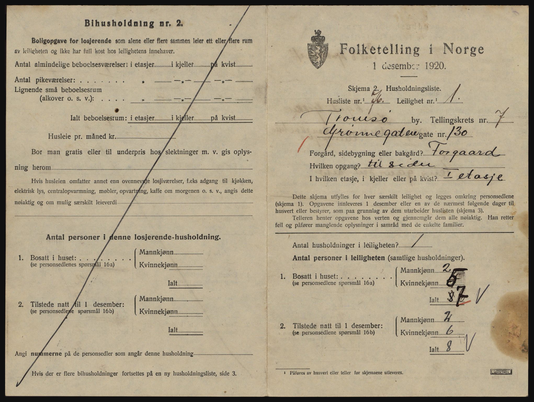 SATØ, 1920 census for Tromsø, 1920, p. 4421