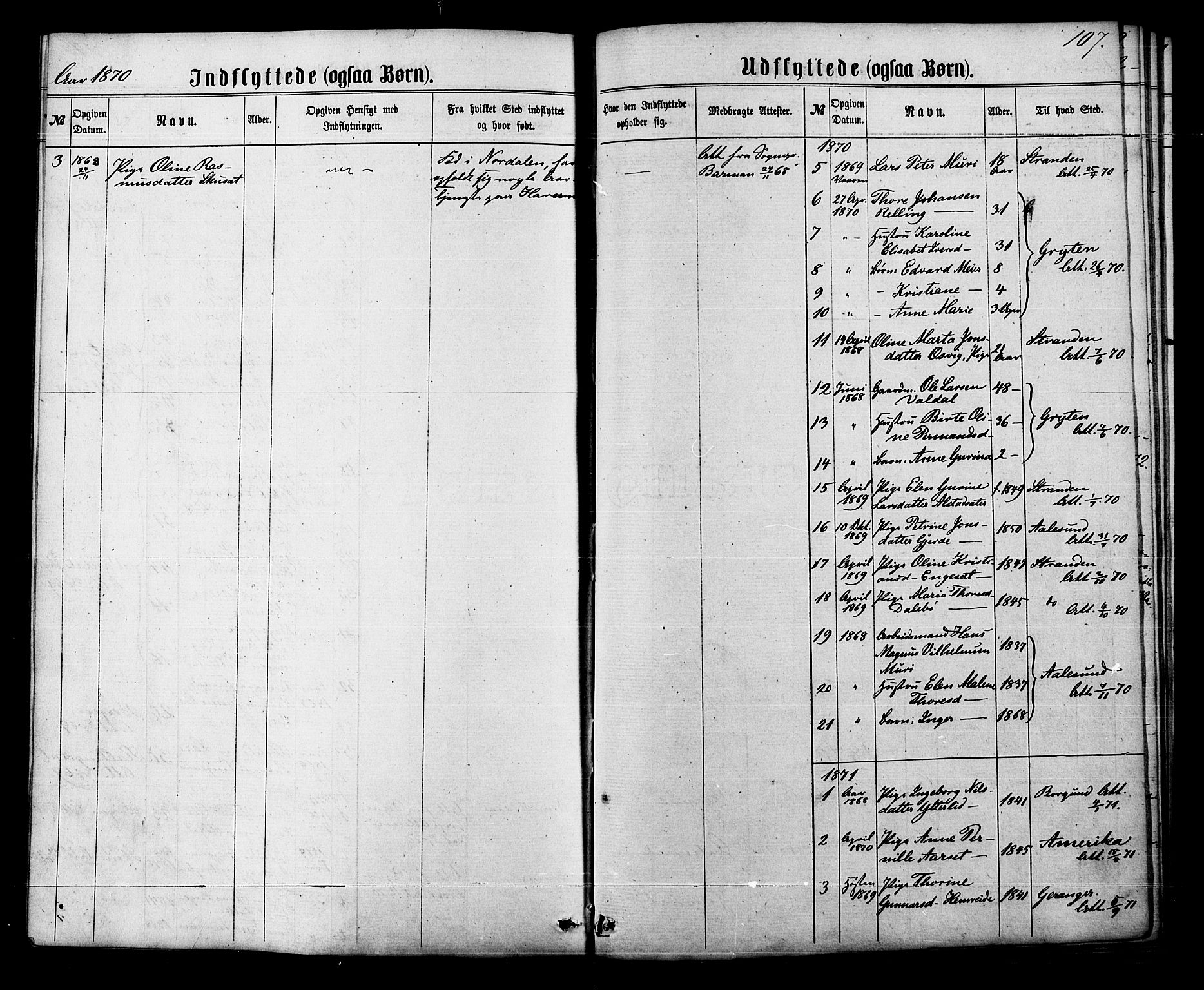 Ministerialprotokoller, klokkerbøker og fødselsregistre - Møre og Romsdal, SAT/A-1454/519/L0253: Parish register (official) no. 519A12, 1860-1883, p. 107