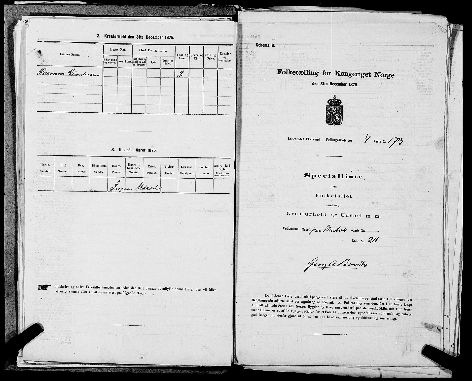 SAST, 1875 census for 1101B Eigersund parish, Egersund town, 1875, p. 370