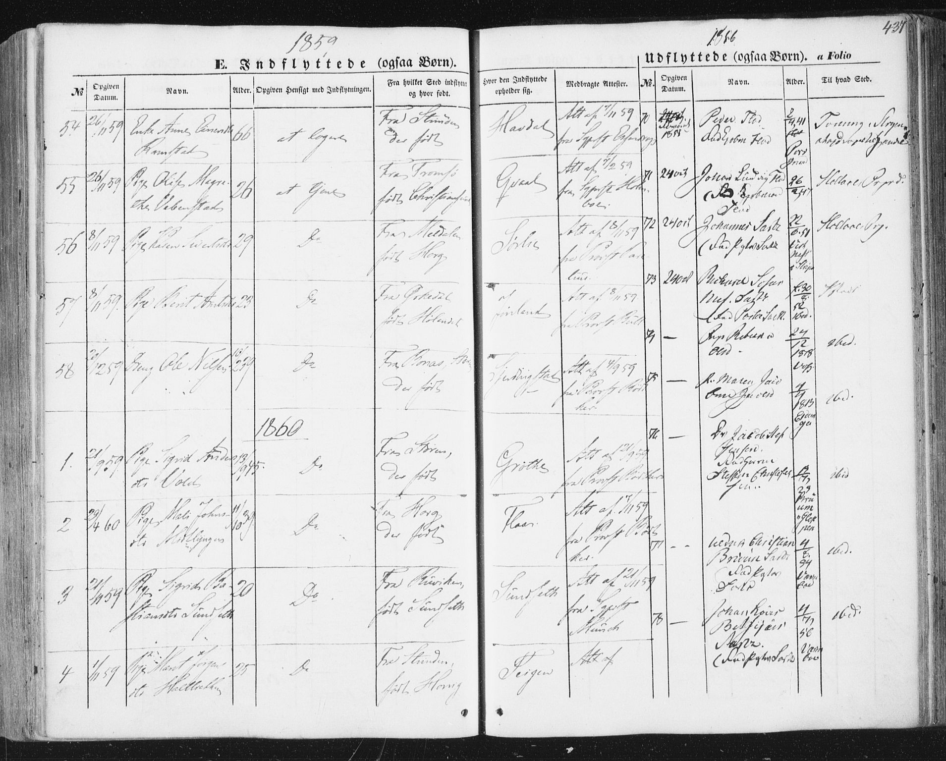 Ministerialprotokoller, klokkerbøker og fødselsregistre - Sør-Trøndelag, AV/SAT-A-1456/691/L1076: Parish register (official) no. 691A08, 1852-1861, p. 437
