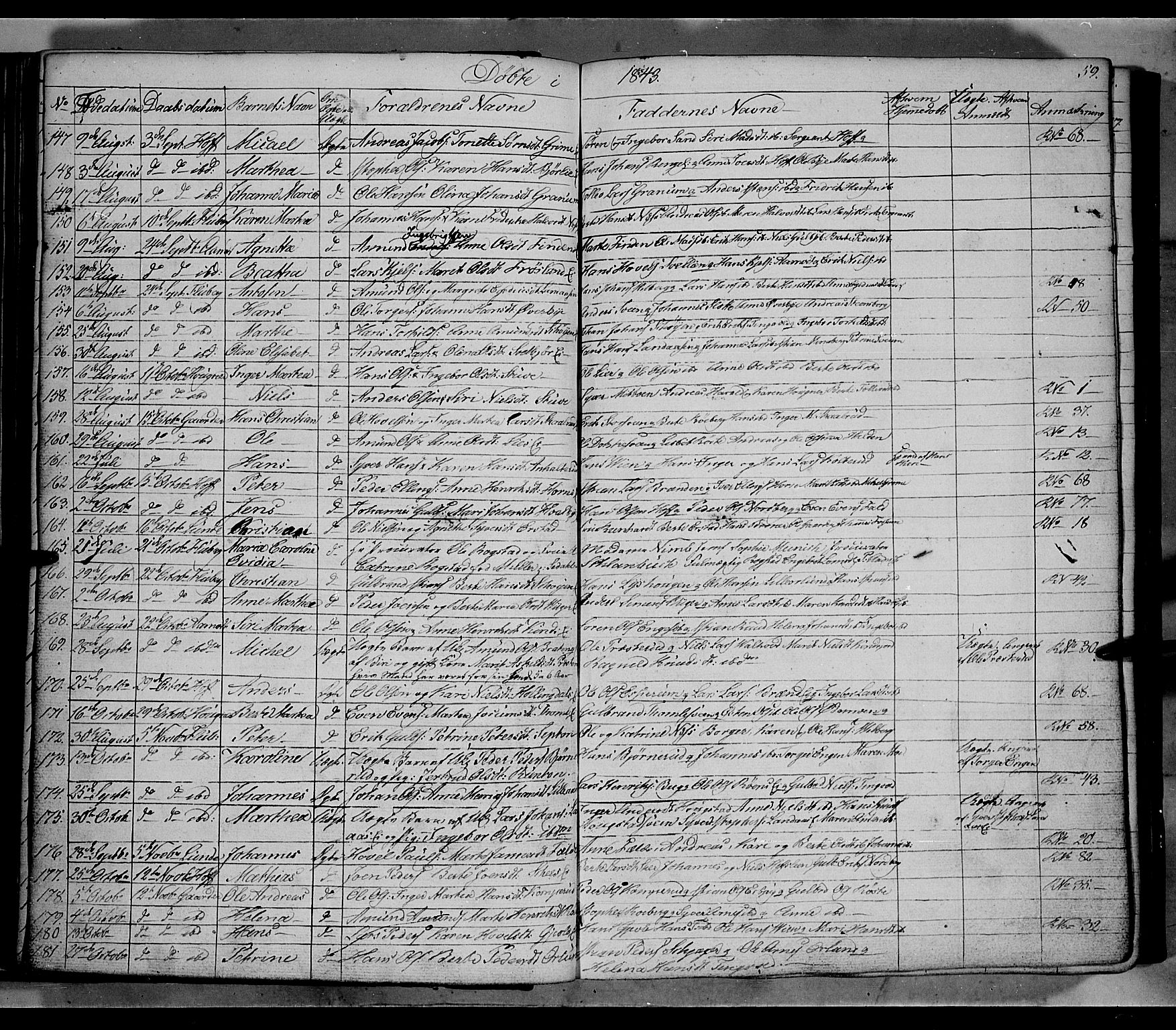 Land prestekontor, SAH/PREST-120/H/Ha/Hab/L0002: Parish register (copy) no. 2, 1833-1849, p. 59