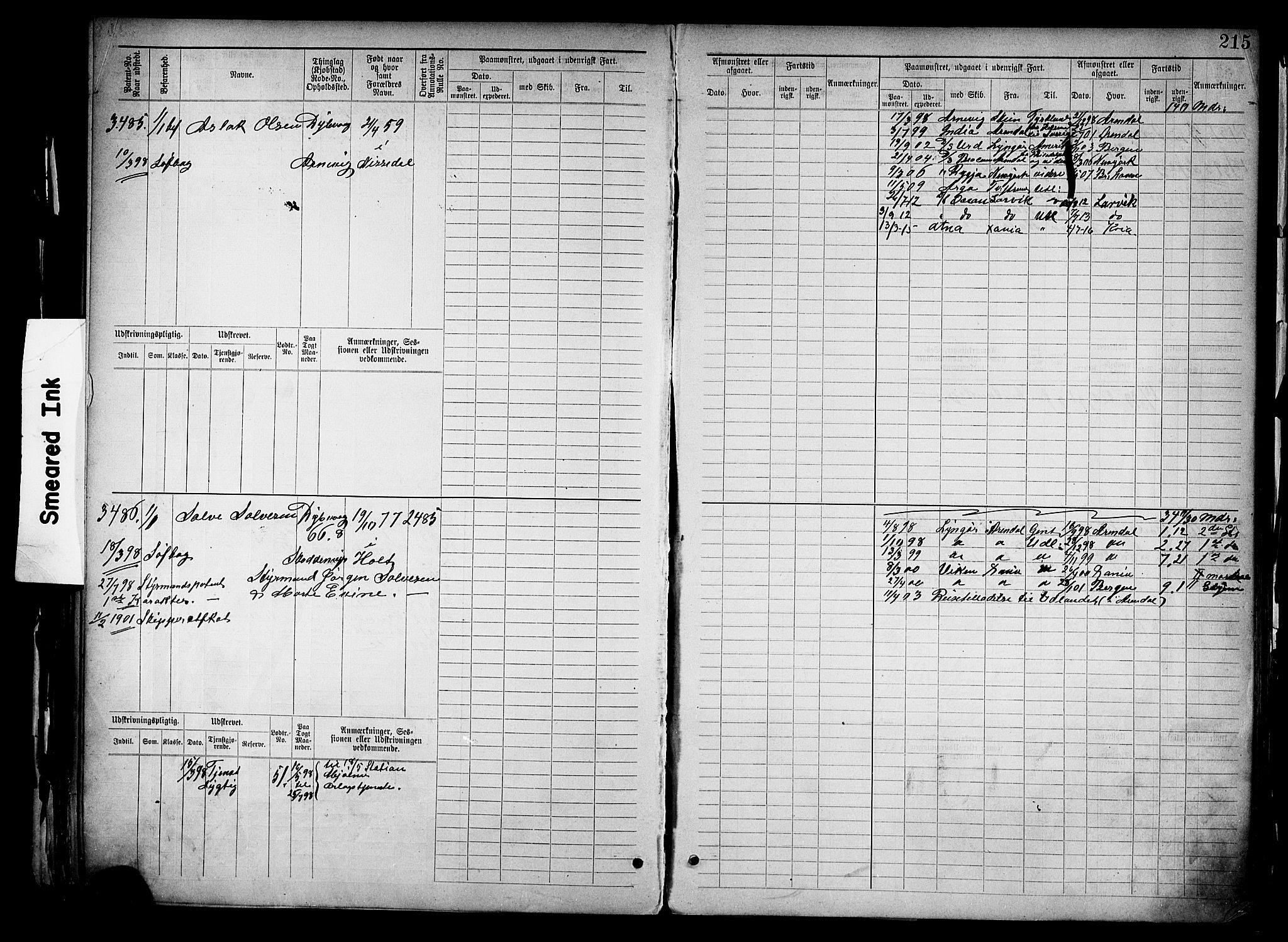 Tvedestrand mønstringskrets, AV/SAK-2031-0011/F/Fb/L0019: Hovedrulle nr 3057-3818, U-35, 1892-1906, p. 223