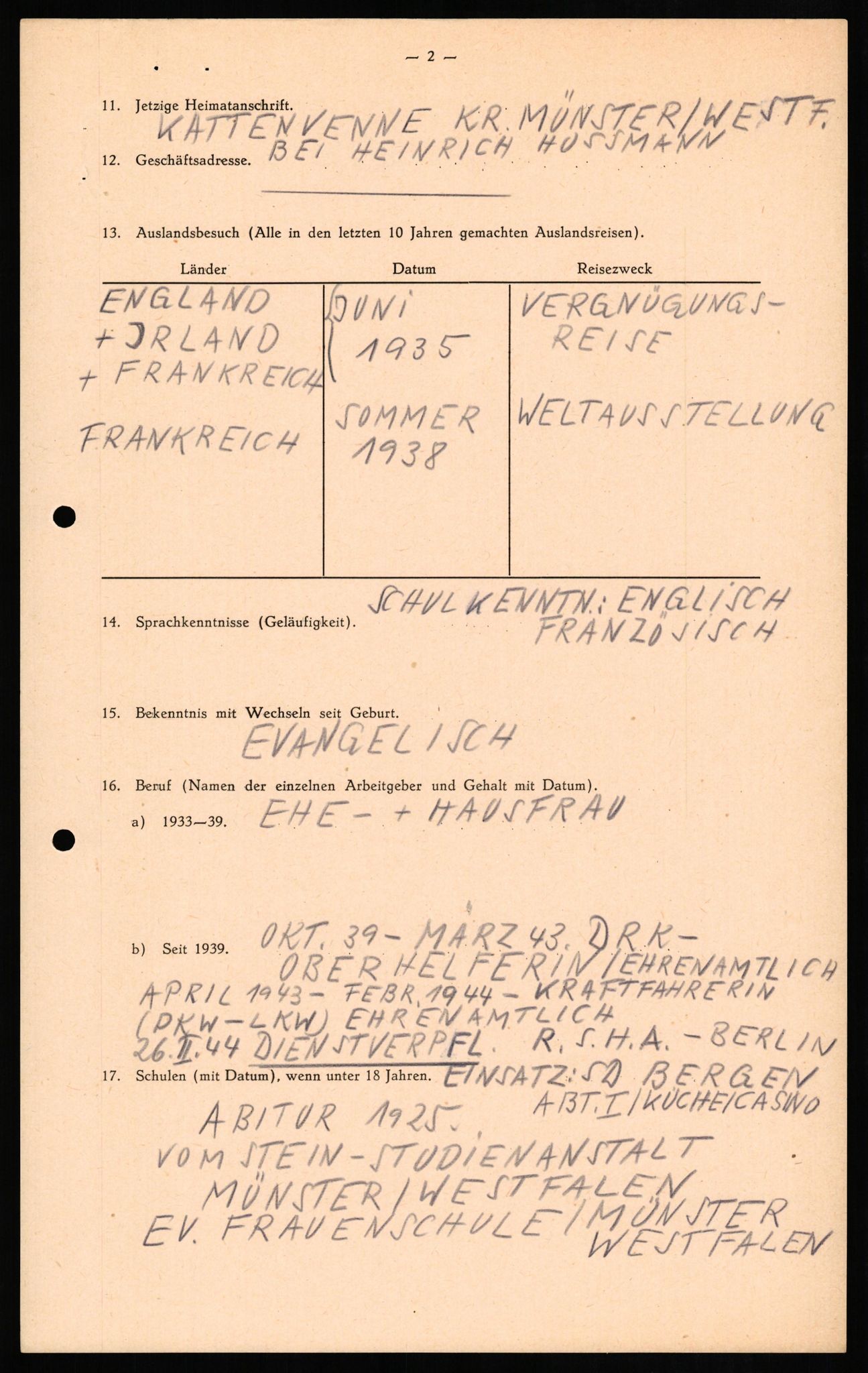 Forsvaret, Forsvarets overkommando II, AV/RA-RAFA-3915/D/Db/L0013: CI Questionaires. Tyske okkupasjonsstyrker i Norge. Tyskere., 1945-1946, p. 208