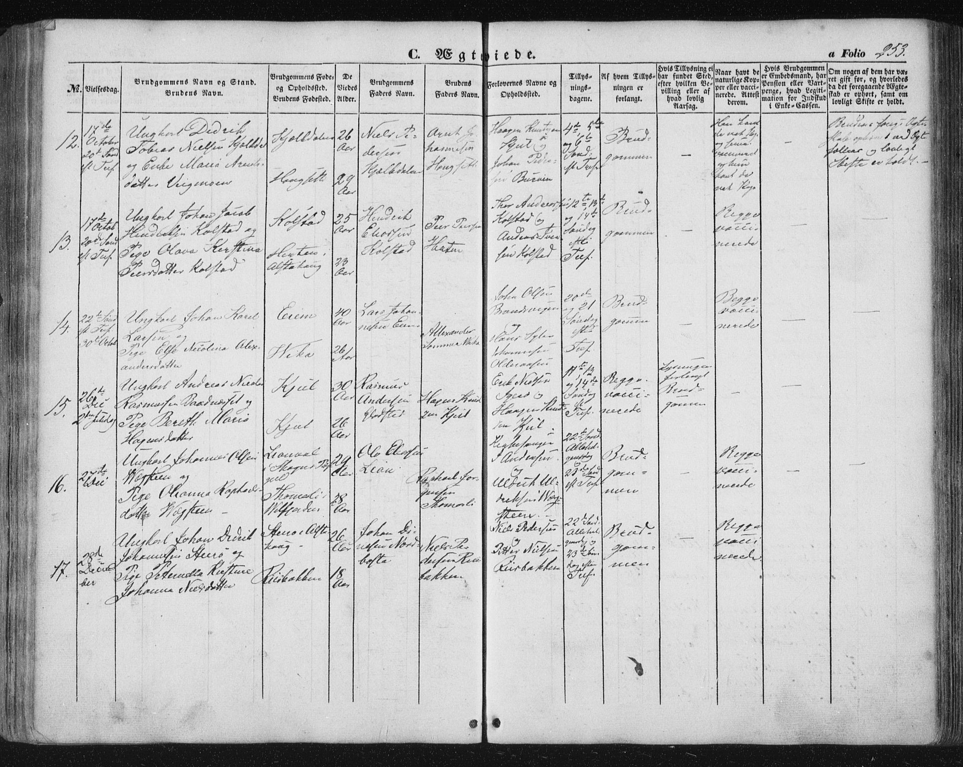 Ministerialprotokoller, klokkerbøker og fødselsregistre - Nordland, SAT/A-1459/816/L0240: Parish register (official) no. 816A06, 1846-1870, p. 253