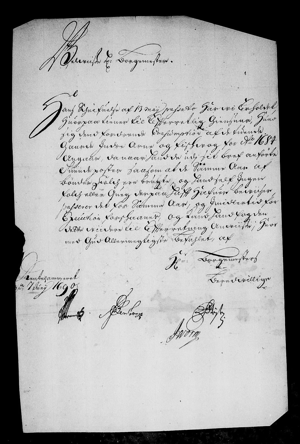 Rentekammeret inntil 1814, Reviderte regnskaper, Stiftamtstueregnskaper, Bergen stiftamt, AV/RA-EA-6043/R/Rc/L0094: Bergen stiftamt, 1690