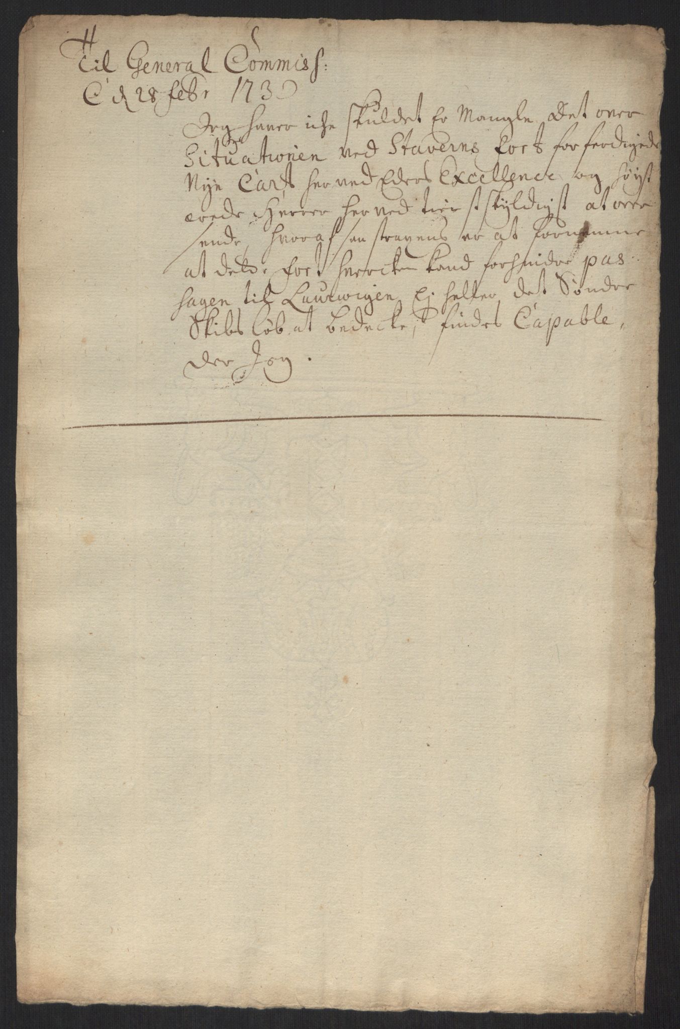 Kommanderende general (KG I) med Det norske krigsdirektorium, AV/RA-EA-5419/B/L0013: Kommanderende generals konsepter, 1730-1733, p. 589