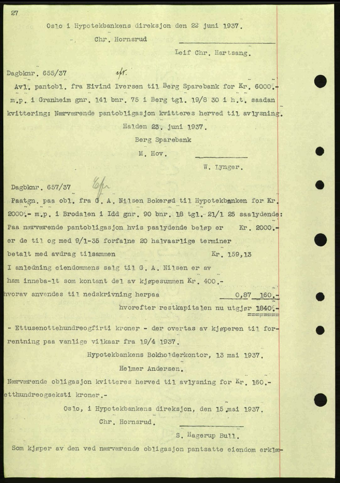 Idd og Marker sorenskriveri, AV/SAO-A-10283/G/Gb/Gbc/L0001: Mortgage book no. B1-3, 1936-1939, Diary no: : 655/1937