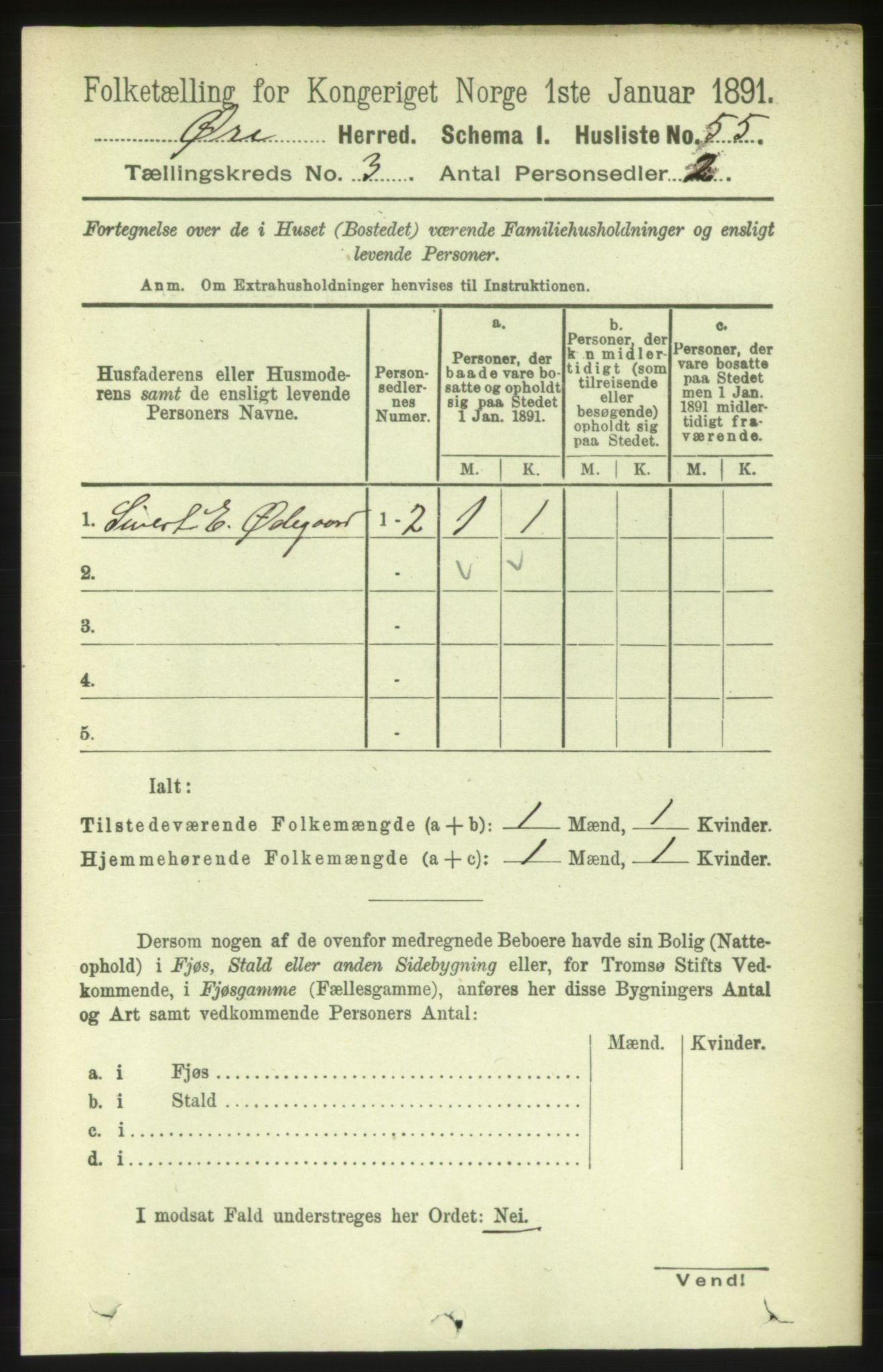 RA, 1891 census for 1558 Øre, 1891, p. 1080