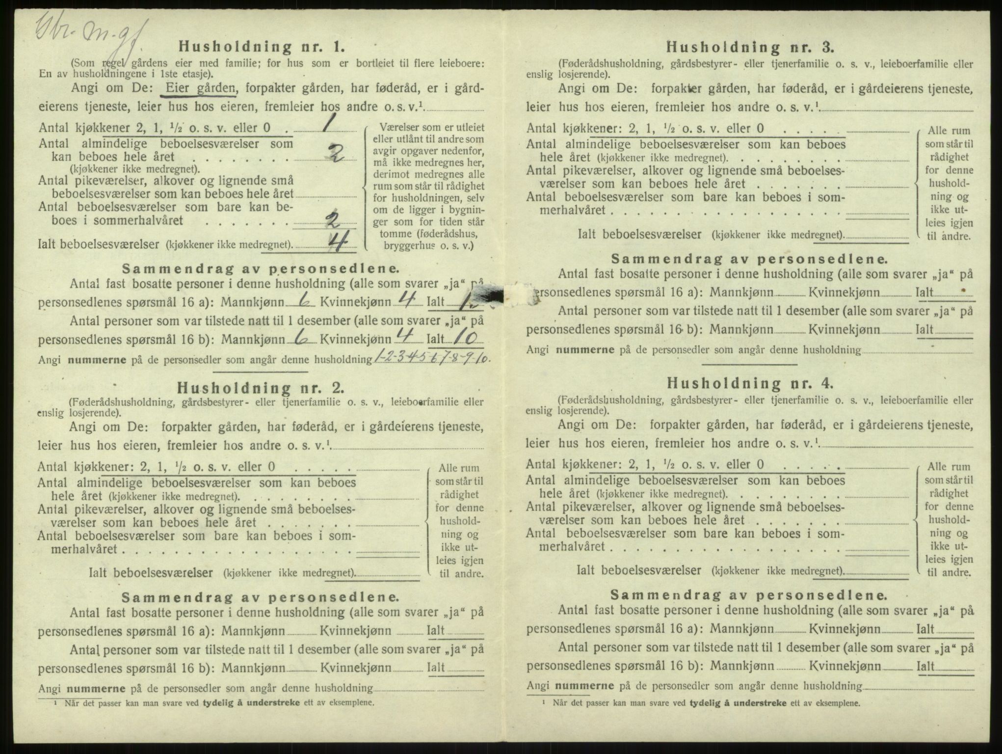 SAB, 1920 census for Bruvik, 1920, p. 265