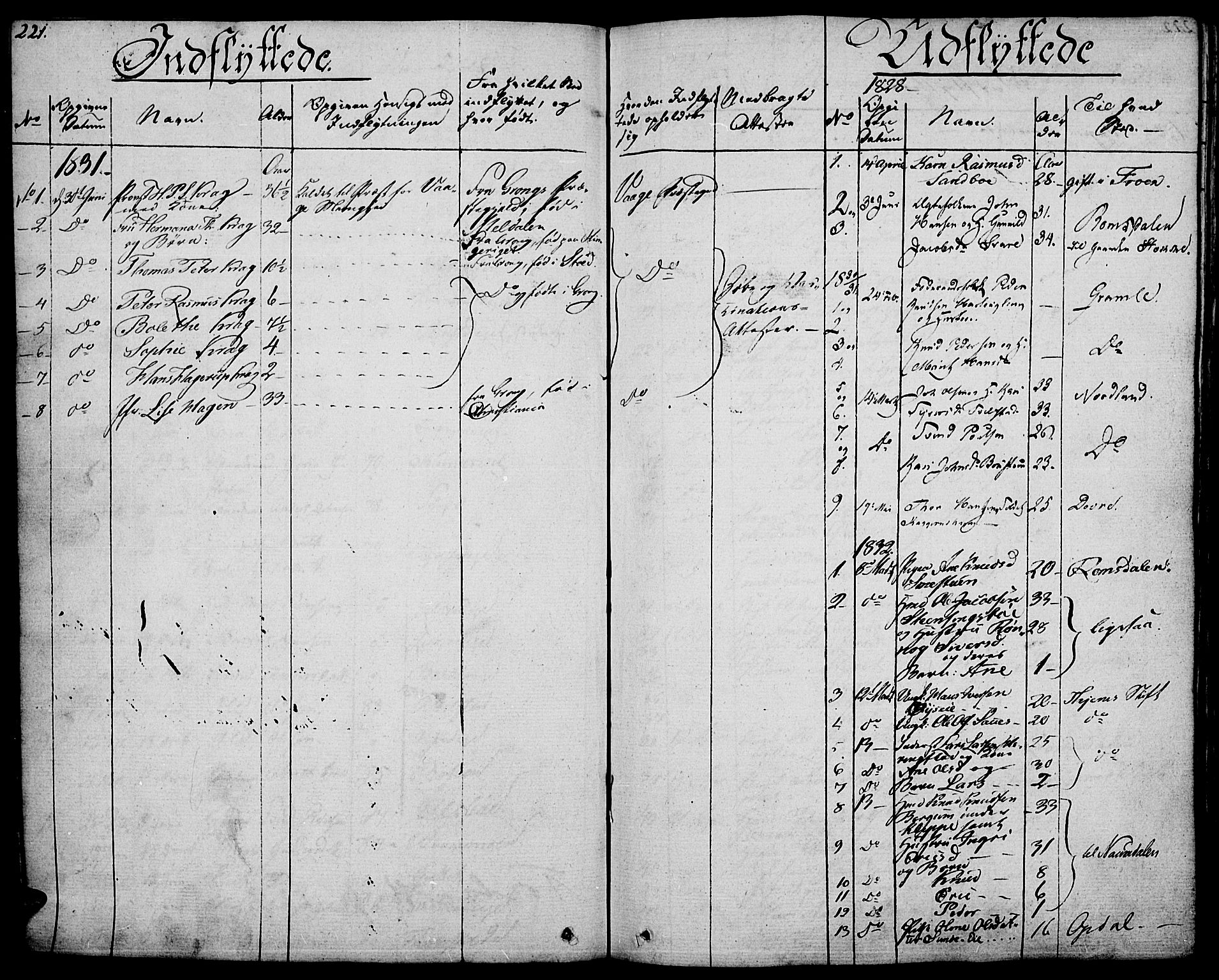 Vågå prestekontor, SAH/PREST-076/H/Ha/Haa/L0004: Parish register (official) no. 4 /1, 1827-1842, p. 221