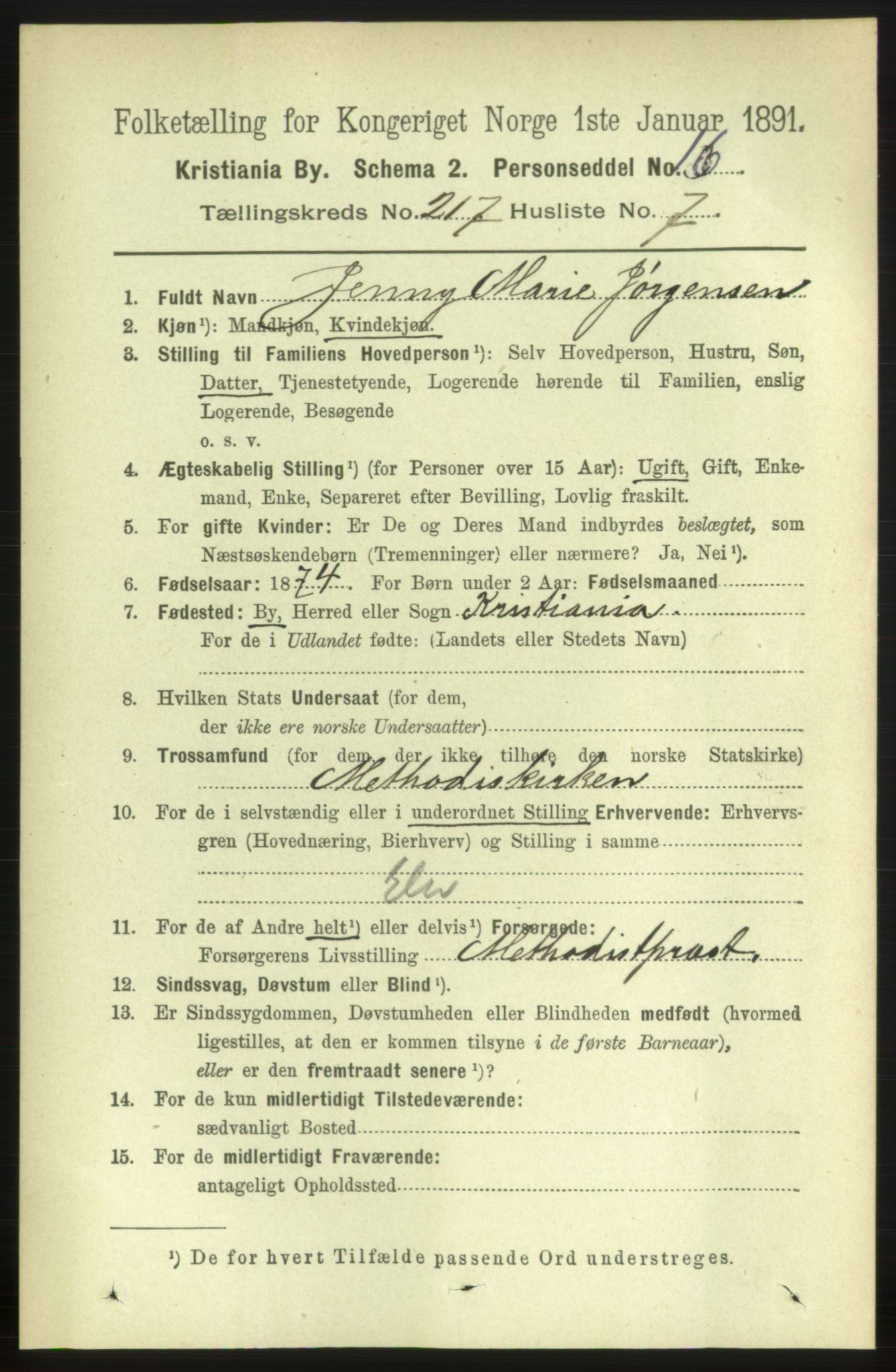 RA, 1891 census for 0301 Kristiania, 1891, p. 128422