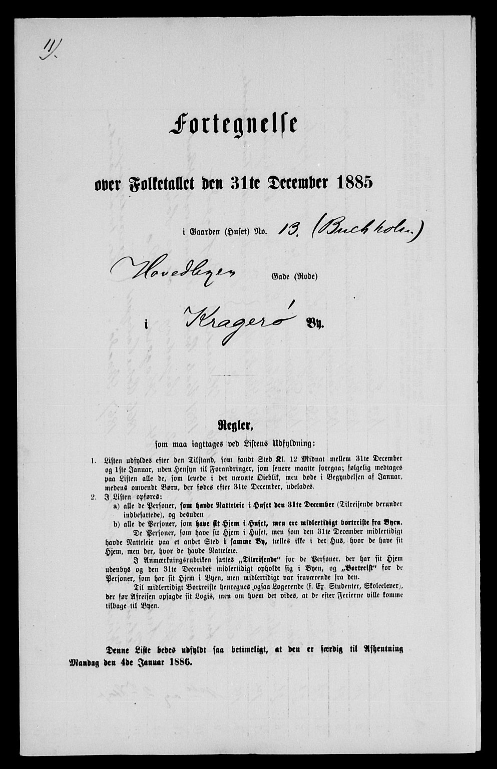 SAKO, 1885 census for 0801 Kragerø, 1885, p. 1053