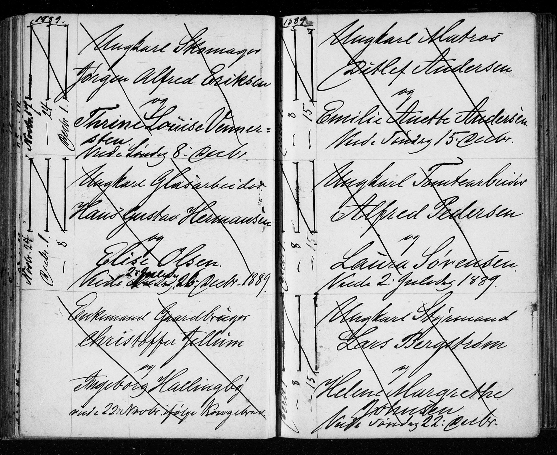 Bragernes kirkebøker, AV/SAKO-A-6/H/Ha/L0006: Banns register no. 6, 1873-1896