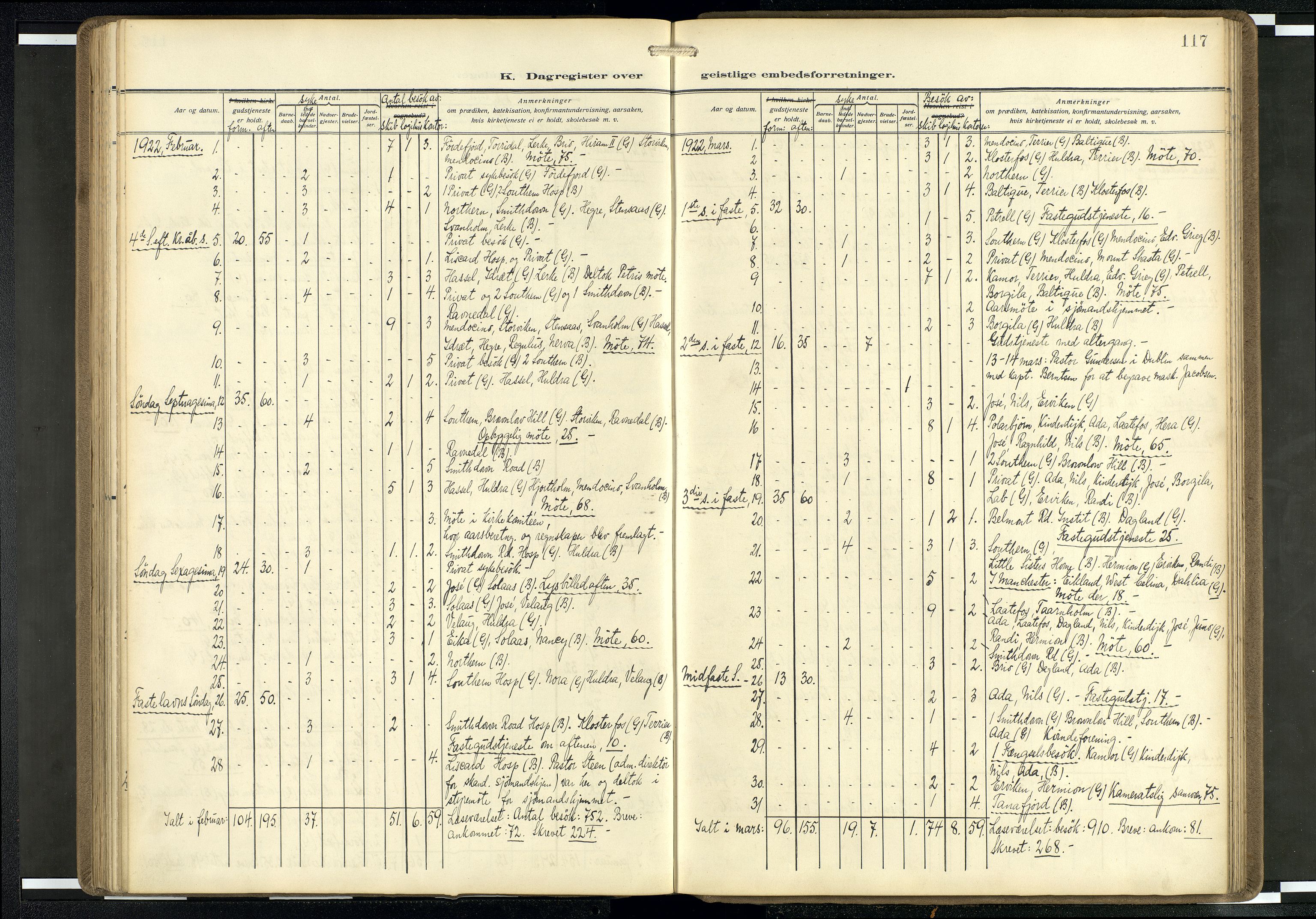 Den norske sjømannsmisjon i utlandet/Mersey-havnene (Liverpool), AV/SAB-SAB/PA-0104/H/Ha/L0001: Parish register (official) no. A 1, 1919-1954, p. 116b-117a