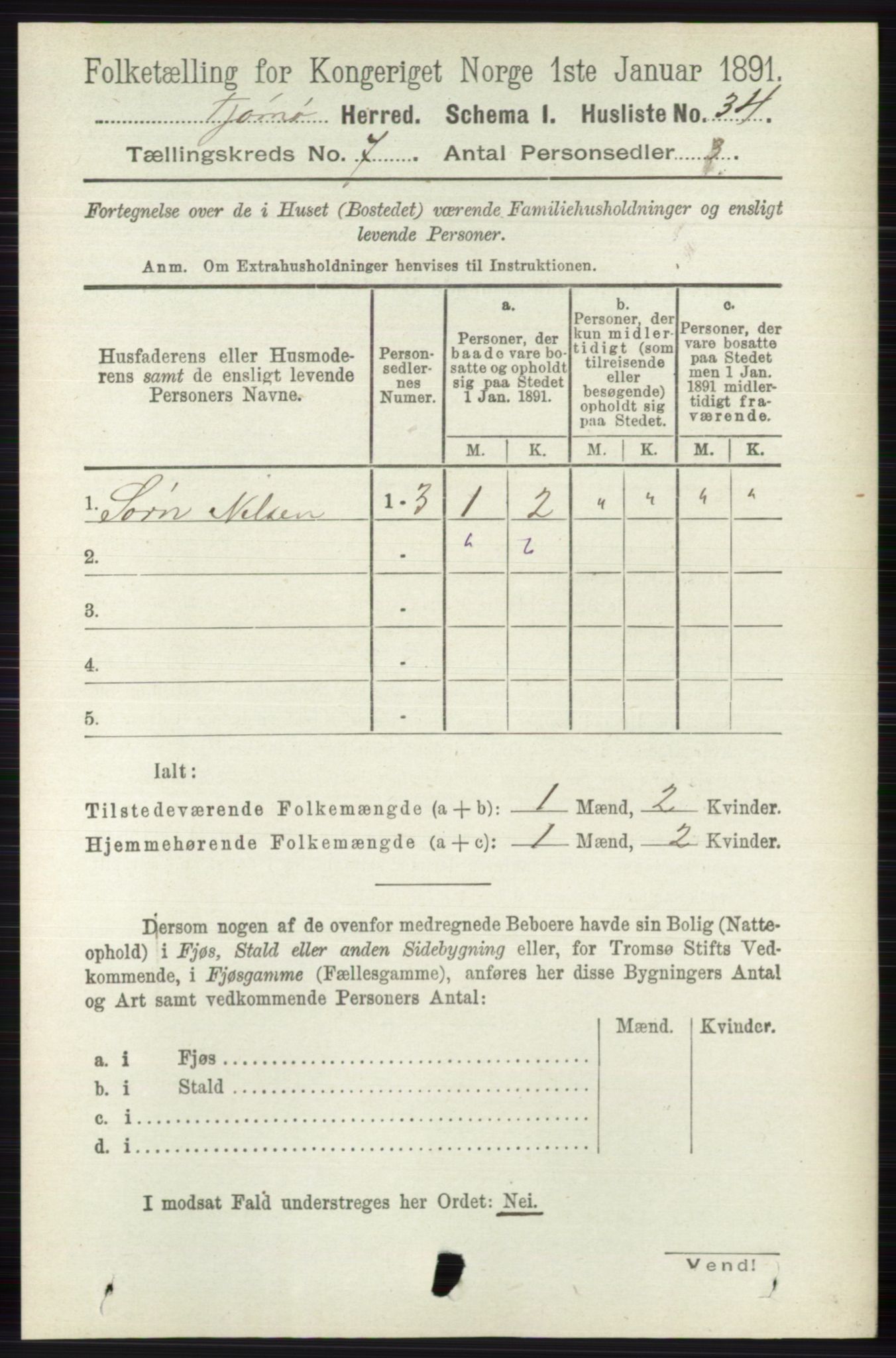 RA, 1891 census for 0723 Tjøme, 1891, p. 2446