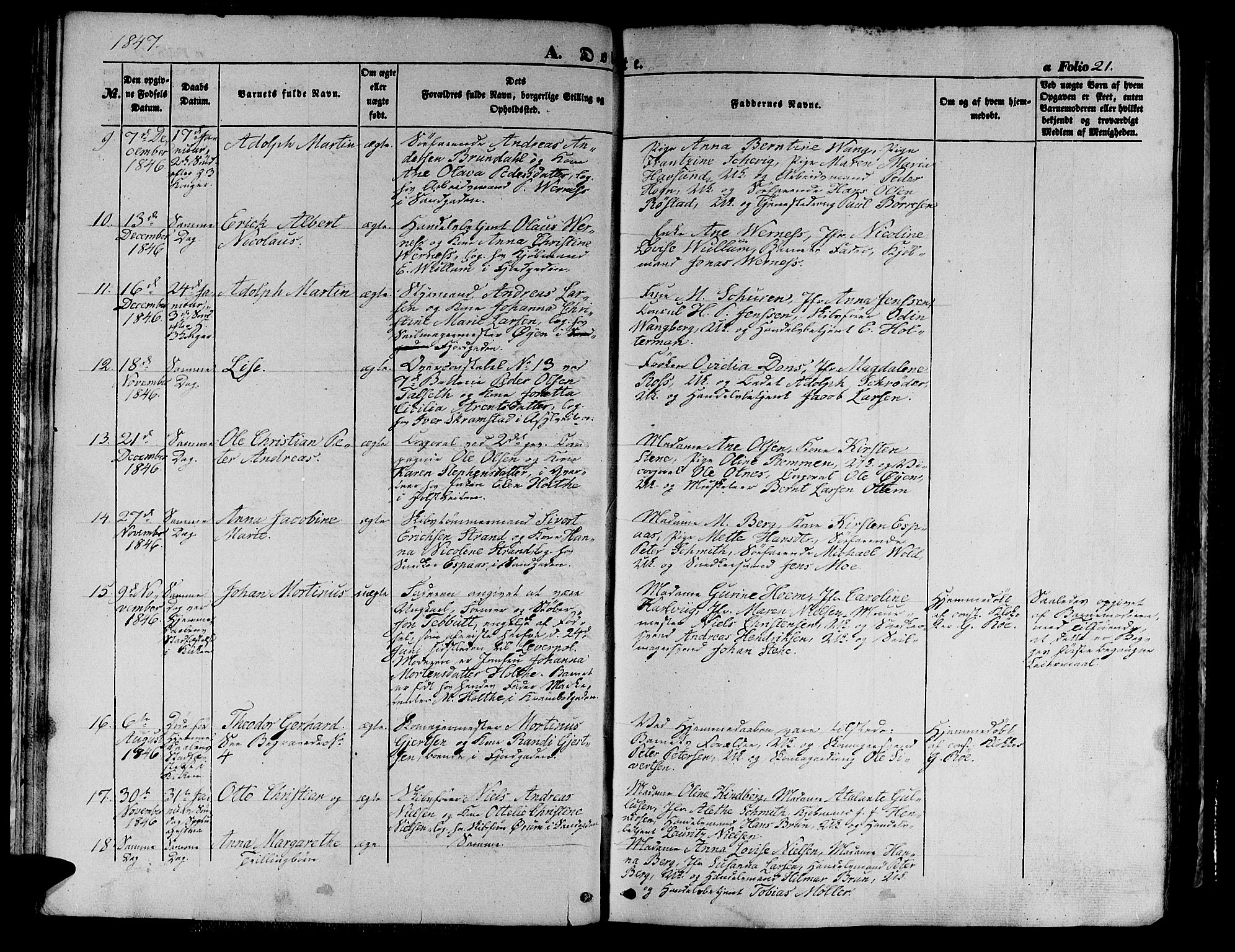 Ministerialprotokoller, klokkerbøker og fødselsregistre - Sør-Trøndelag, SAT/A-1456/602/L0137: Parish register (copy) no. 602C05, 1846-1856, p. 21