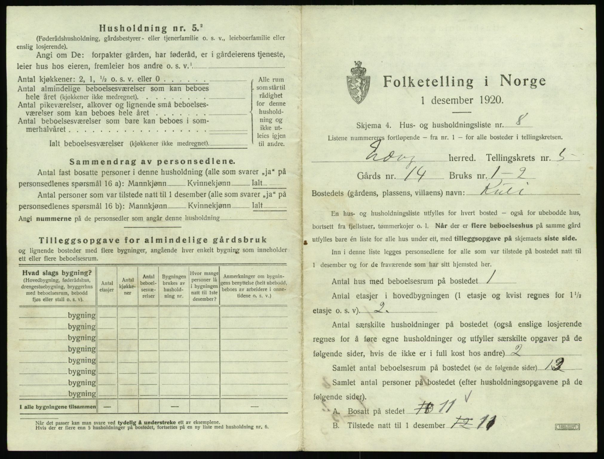 SAT, 1920 census for Edøy, 1920, p. 250