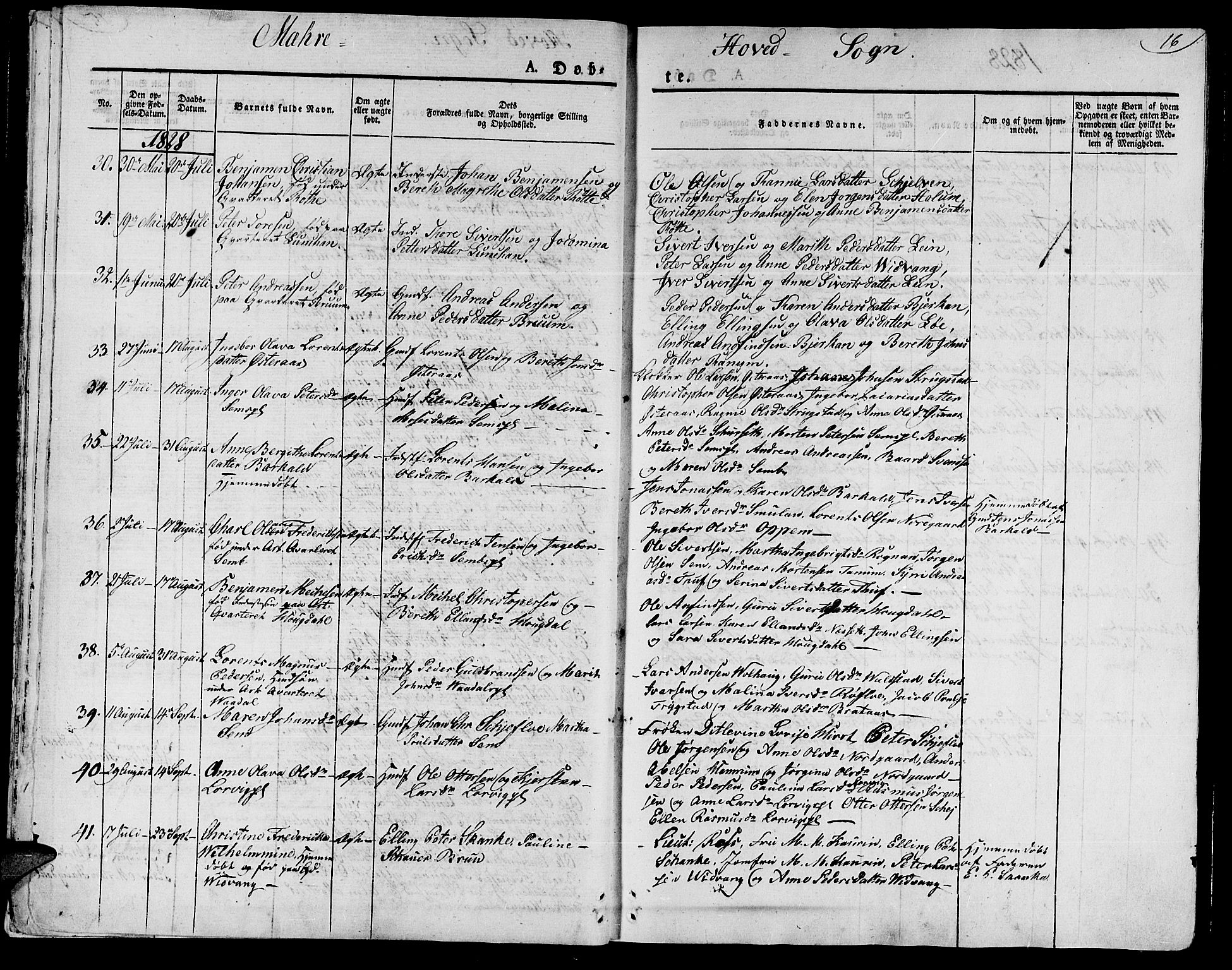 Ministerialprotokoller, klokkerbøker og fødselsregistre - Nord-Trøndelag, SAT/A-1458/735/L0336: Parish register (official) no. 735A05 /1, 1825-1835, p. 16