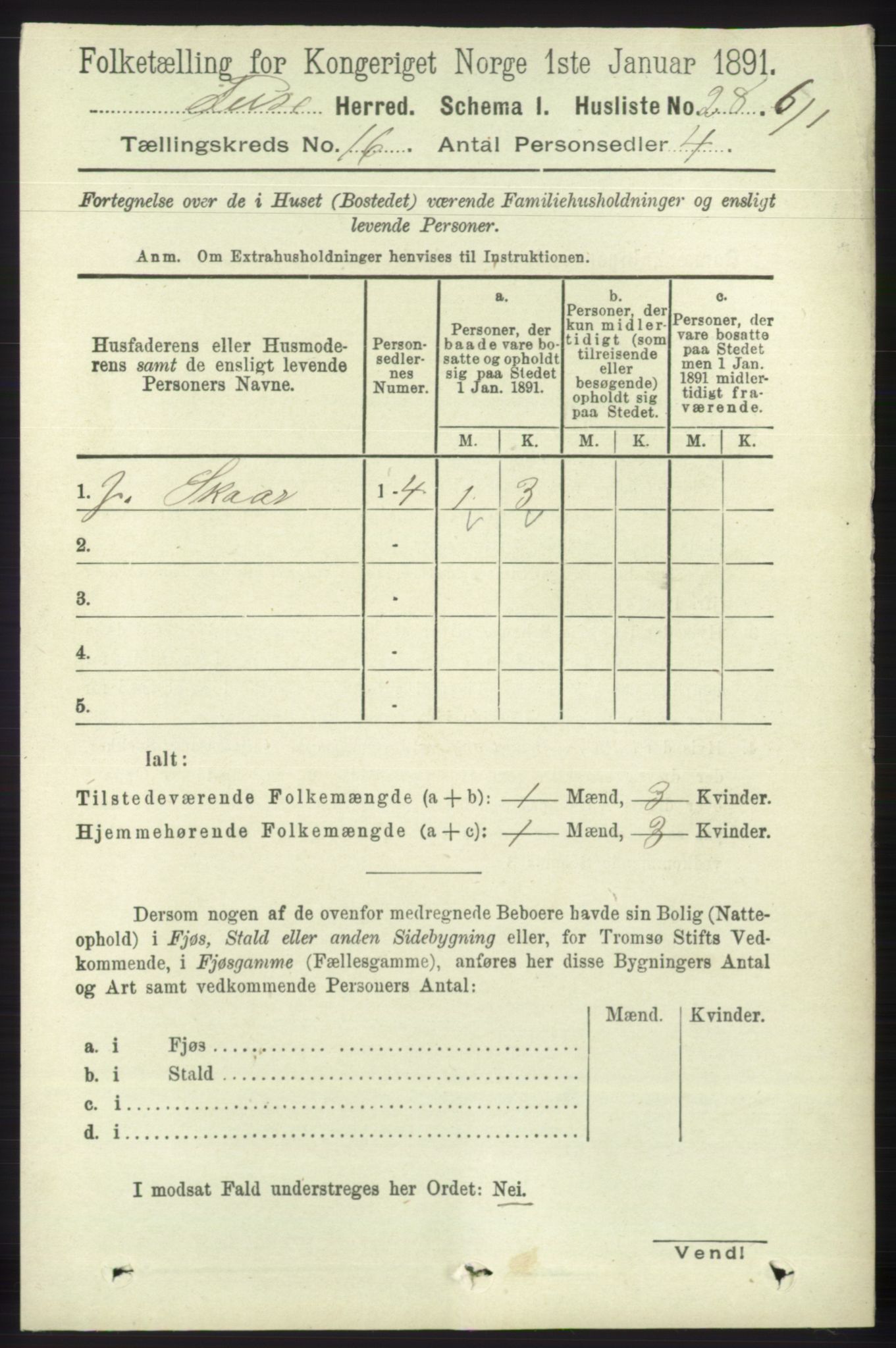 RA, 1891 census for 1241 Fusa, 1891, p. 3596