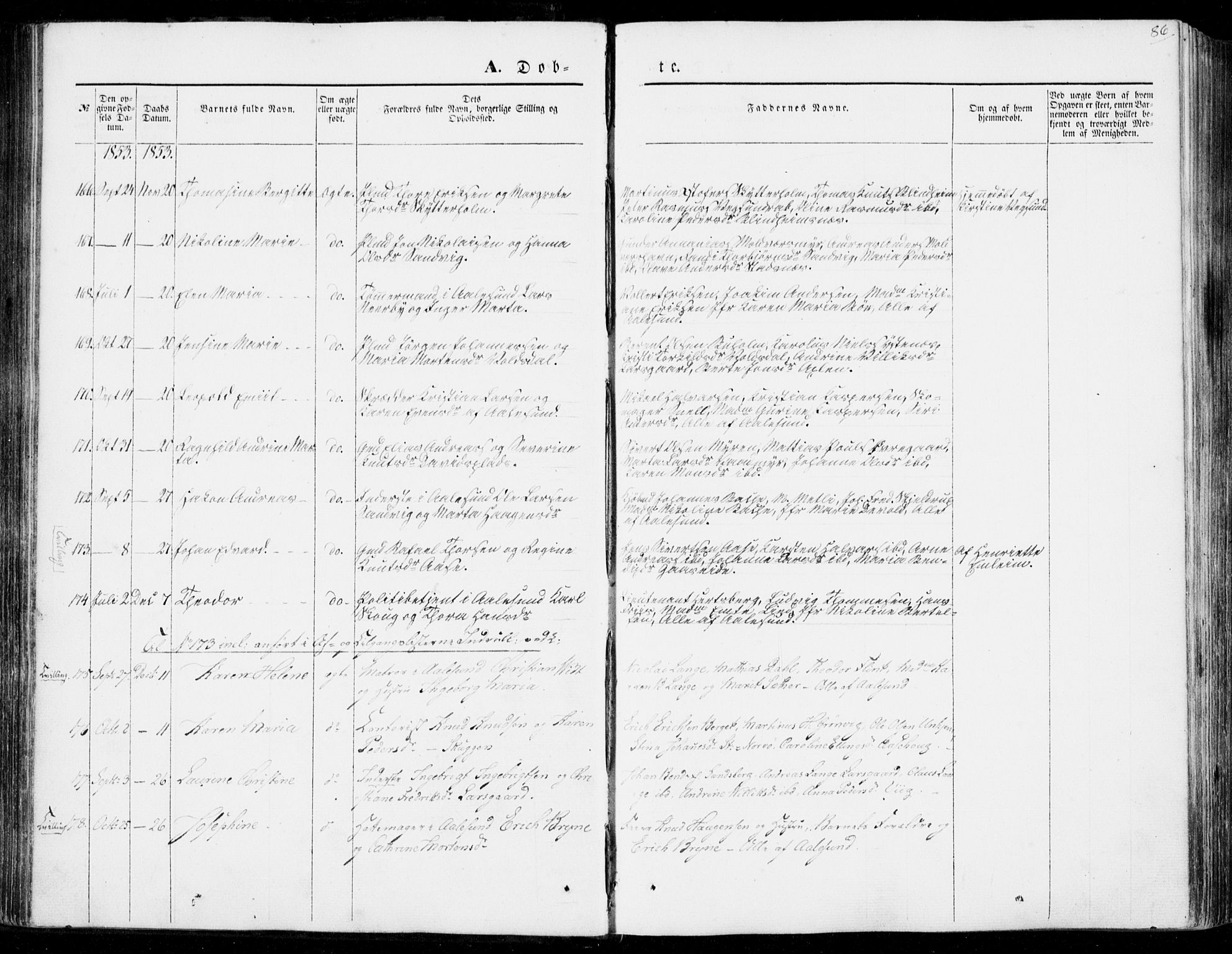 Ministerialprotokoller, klokkerbøker og fødselsregistre - Møre og Romsdal, AV/SAT-A-1454/528/L0397: Parish register (official) no. 528A08, 1848-1858, p. 86