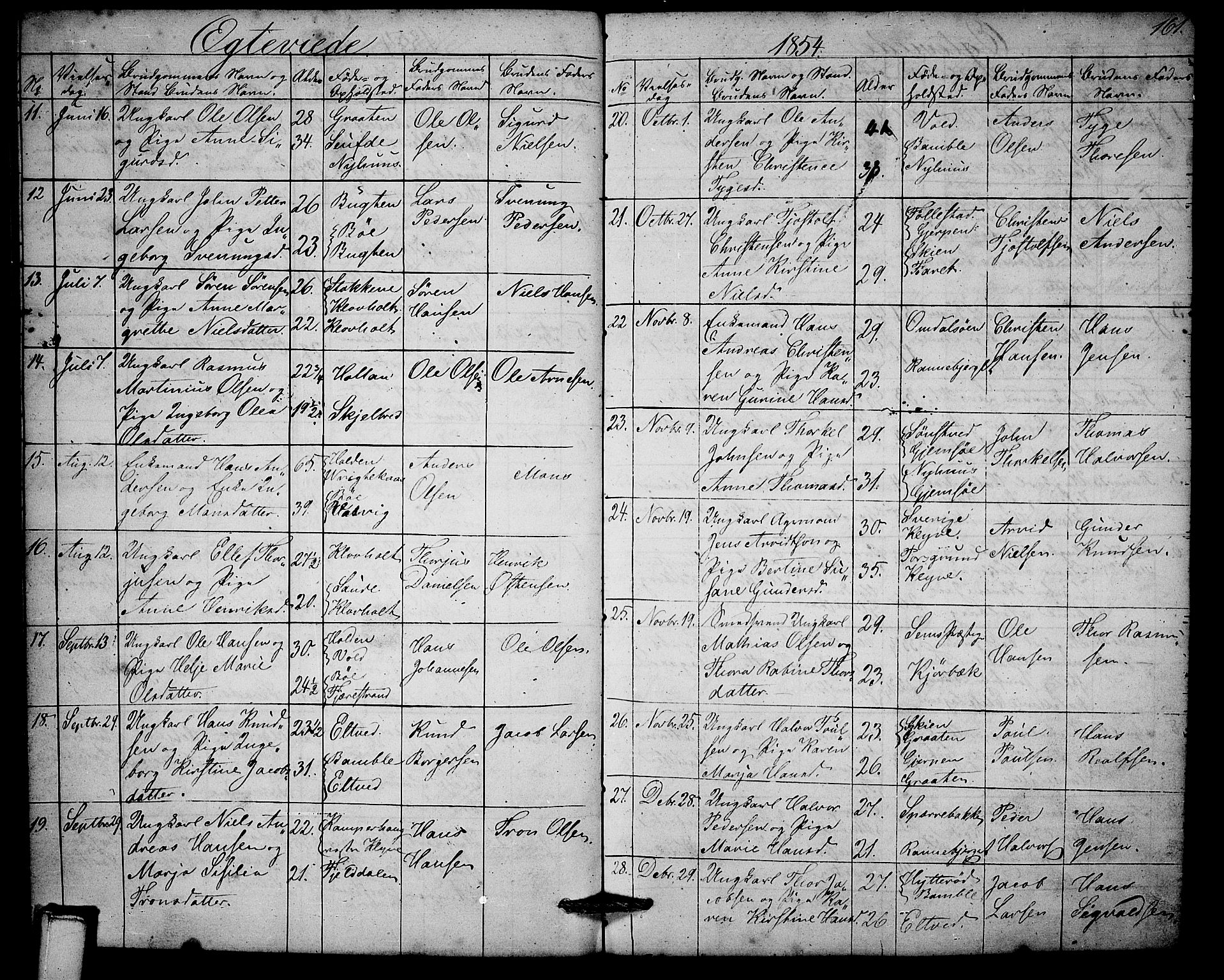 Solum kirkebøker, SAKO/A-306/G/Ga/L0003: Parish register (copy) no. I 3, 1848-1859, p. 161