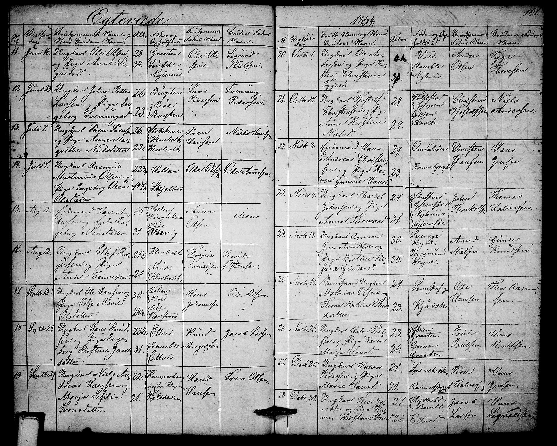 Solum kirkebøker, AV/SAKO-A-306/G/Ga/L0003: Parish register (copy) no. I 3, 1848-1859, p. 161