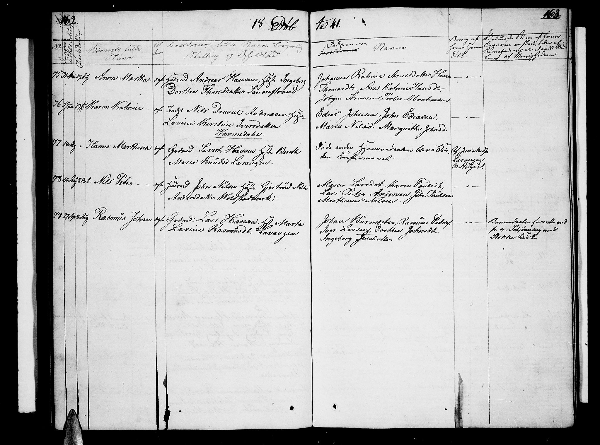 Trondenes sokneprestkontor, SATØ/S-1319/H/Hb/L0005klokker: Parish register (copy) no. 5, 1834-1845, p. 162-163