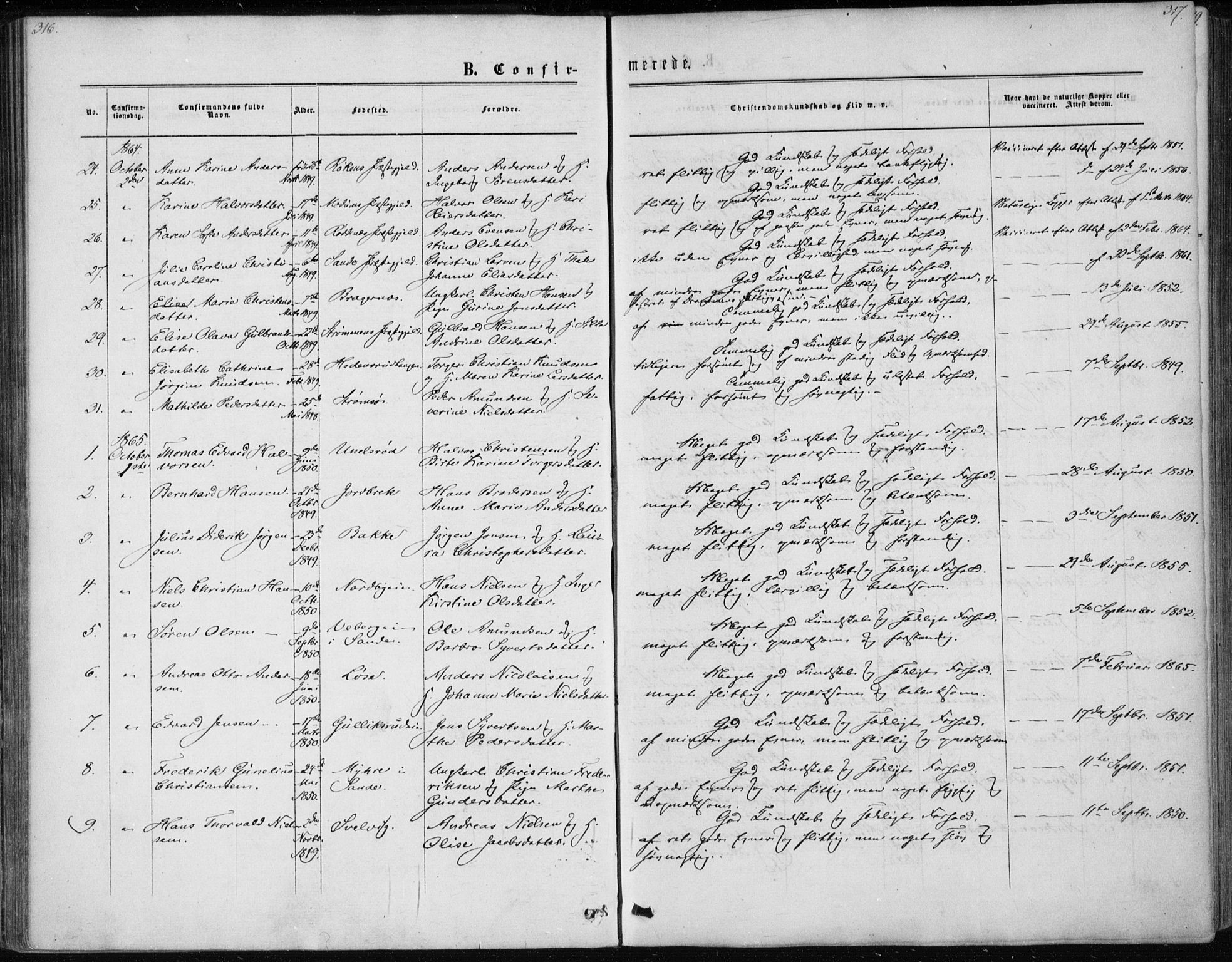 Skoger kirkebøker, AV/SAKO-A-59/F/Fa/L0004: Parish register (official) no. I 4, 1862-1872, p. 316-317