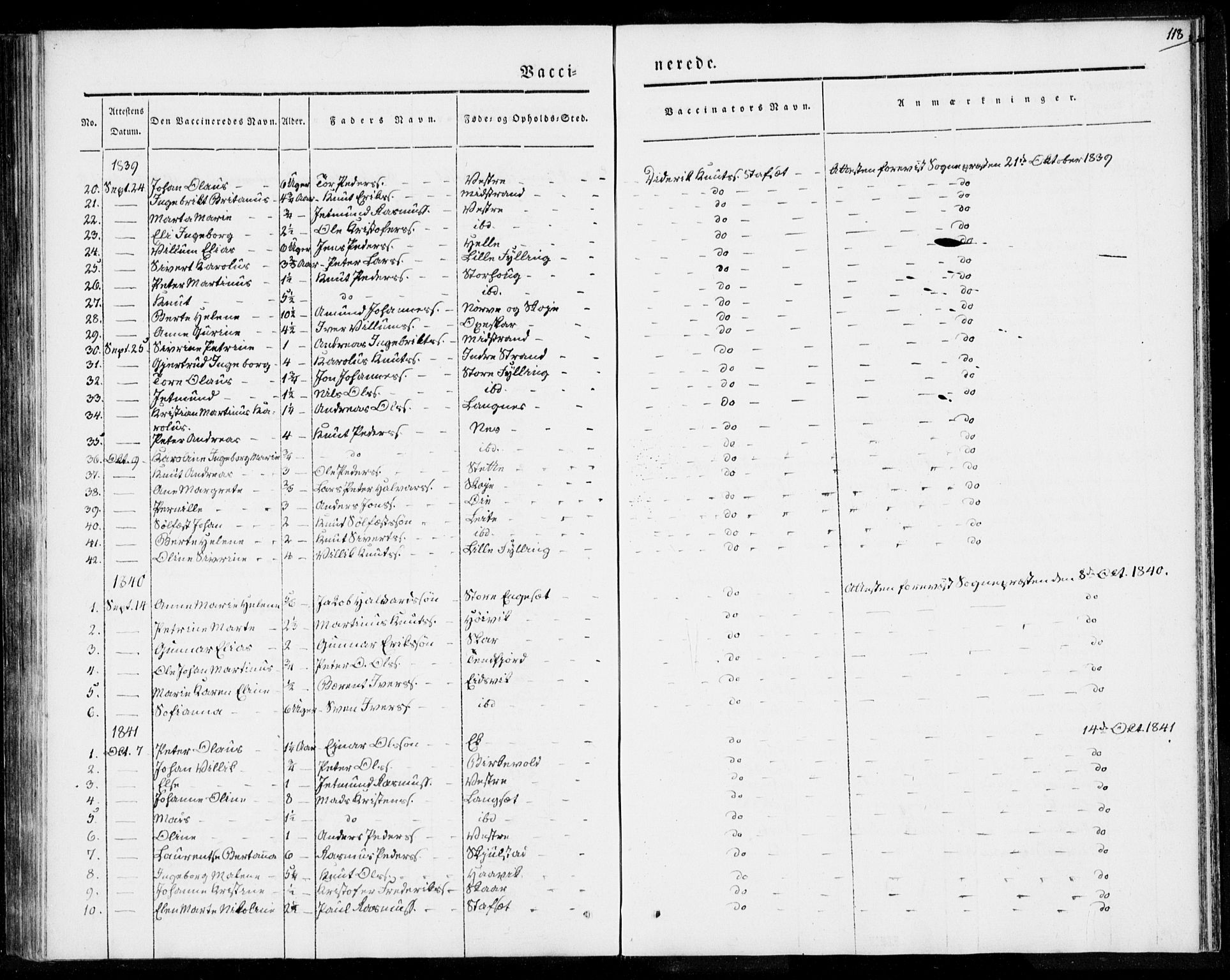 Ministerialprotokoller, klokkerbøker og fødselsregistre - Møre og Romsdal, AV/SAT-A-1454/524/L0352: Parish register (official) no. 524A04, 1838-1847, p. 118