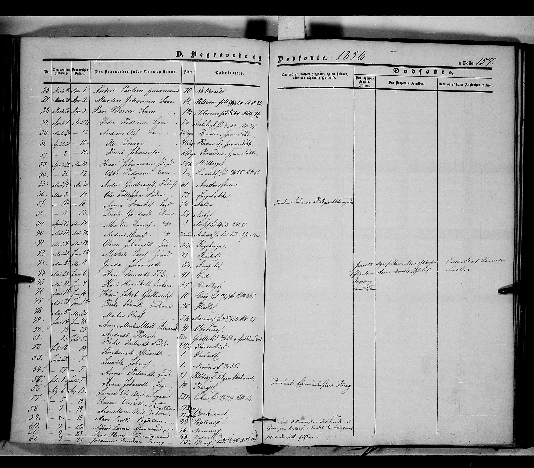 Land prestekontor, SAH/PREST-120/H/Ha/Haa/L0009: Parish register (official) no. 9, 1847-1859, p. 157