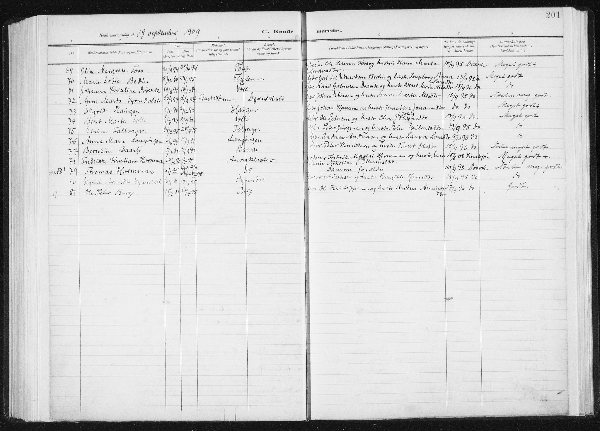 Ministerialprotokoller, klokkerbøker og fødselsregistre - Sør-Trøndelag, SAT/A-1456/647/L0635: Parish register (official) no. 647A02, 1896-1911, p. 201