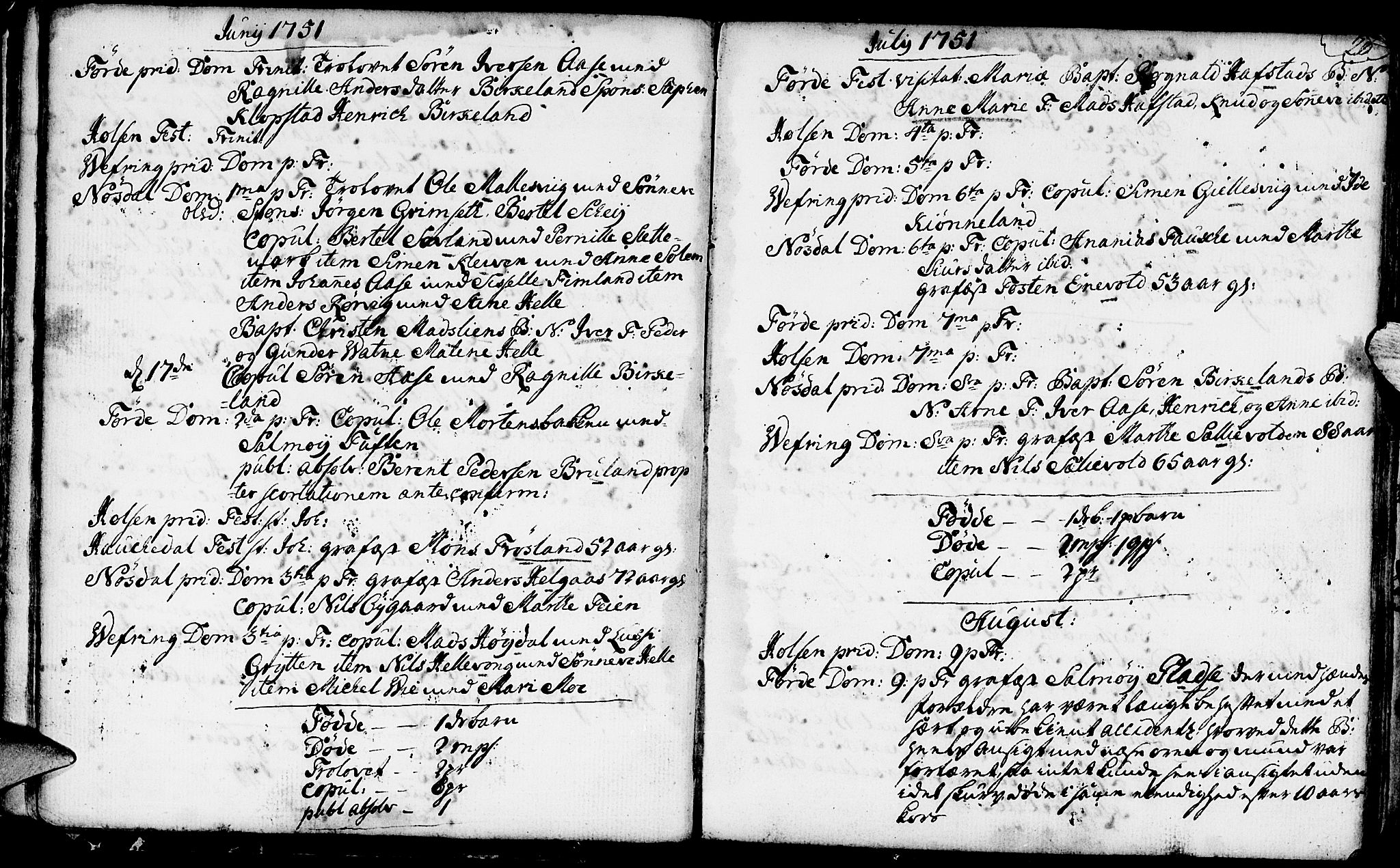 Førde sokneprestembete, SAB/A-79901/H/Haa/Haaa/L0003: Parish register (official) no. A 3, 1749-1764, p. 20