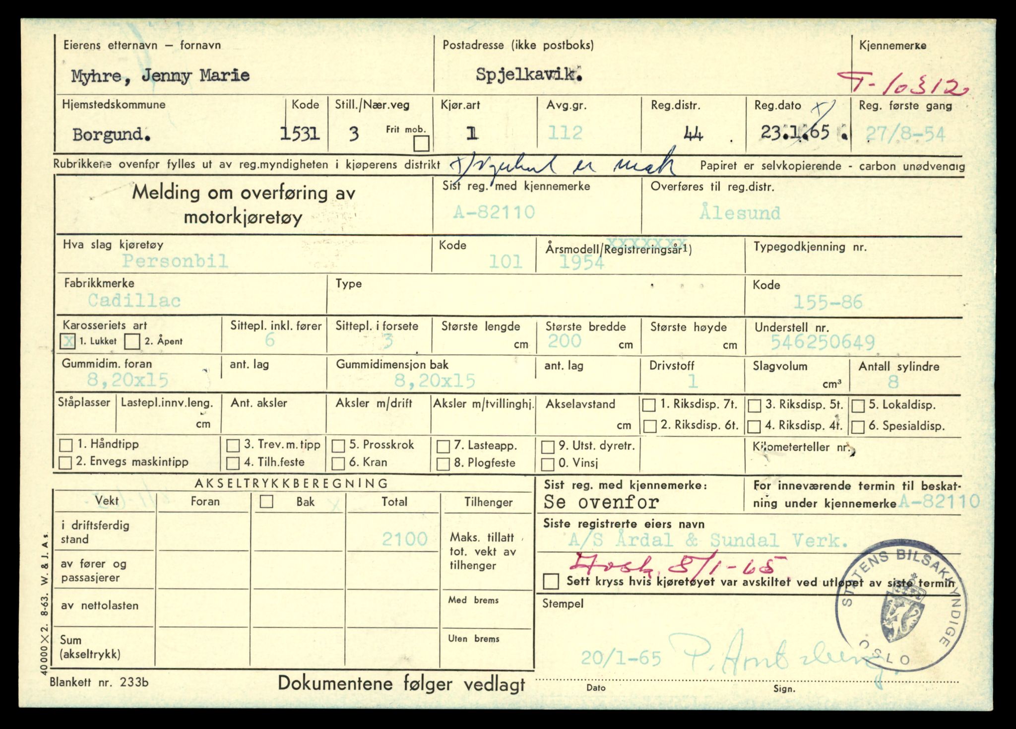 Møre og Romsdal vegkontor - Ålesund trafikkstasjon, AV/SAT-A-4099/F/Fe/L0019: Registreringskort for kjøretøy T 10228 - T 10350, 1927-1998, p. 2149