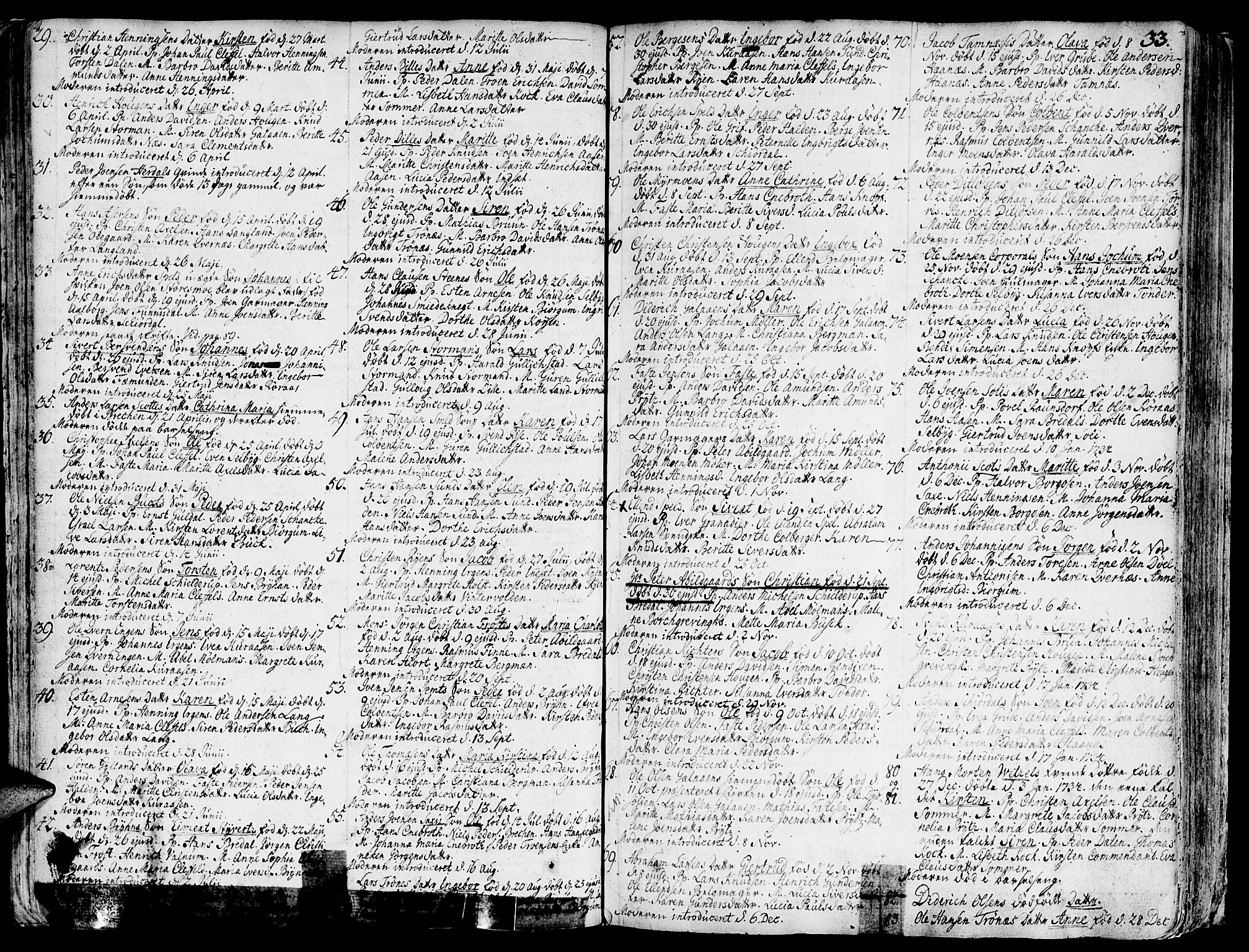 Ministerialprotokoller, klokkerbøker og fødselsregistre - Sør-Trøndelag, SAT/A-1456/681/L0925: Parish register (official) no. 681A03, 1727-1766, p. 33