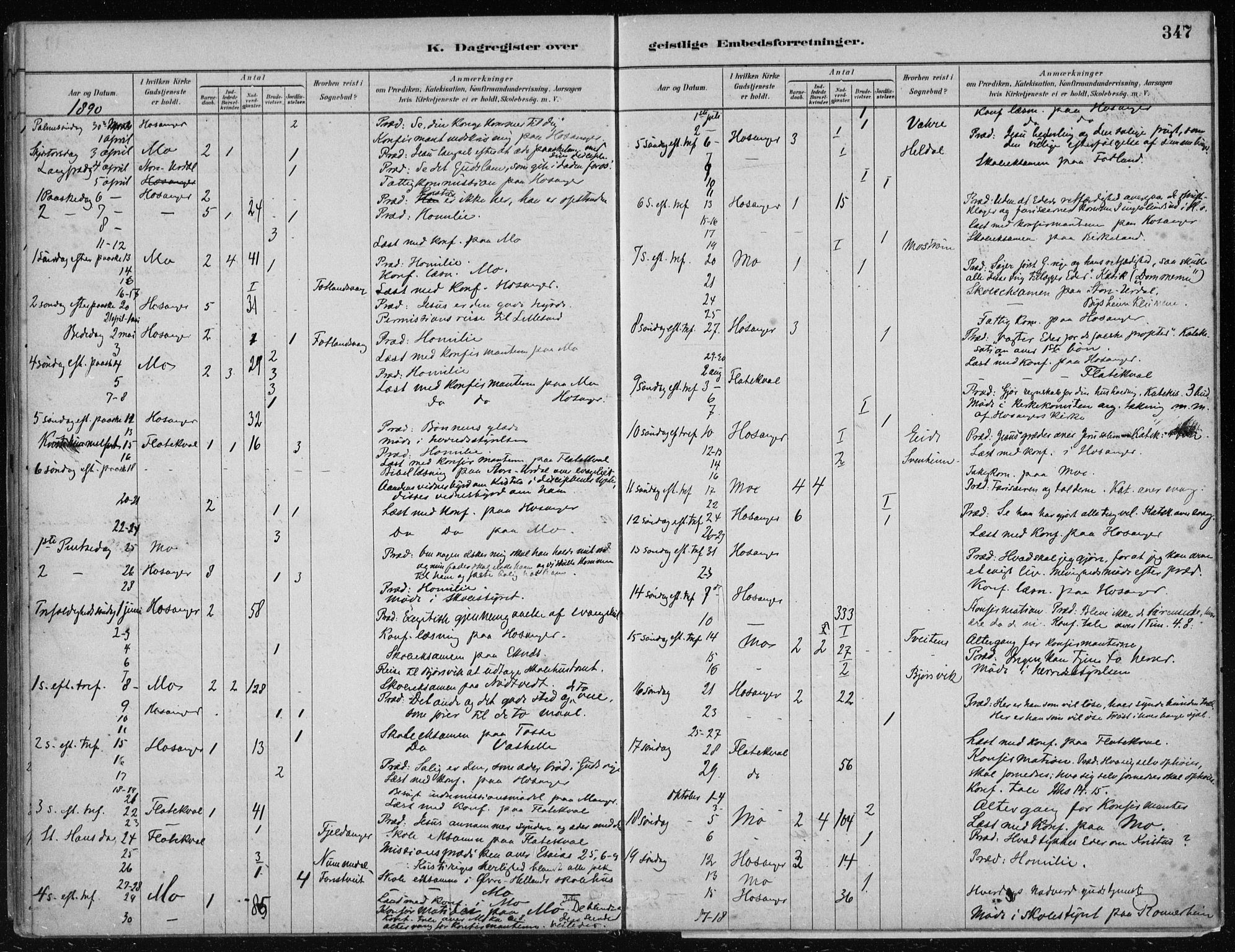 Hosanger sokneprestembete, AV/SAB-A-75801/H/Haa: Parish register (official) no. B  1, 1880-1896, p. 347