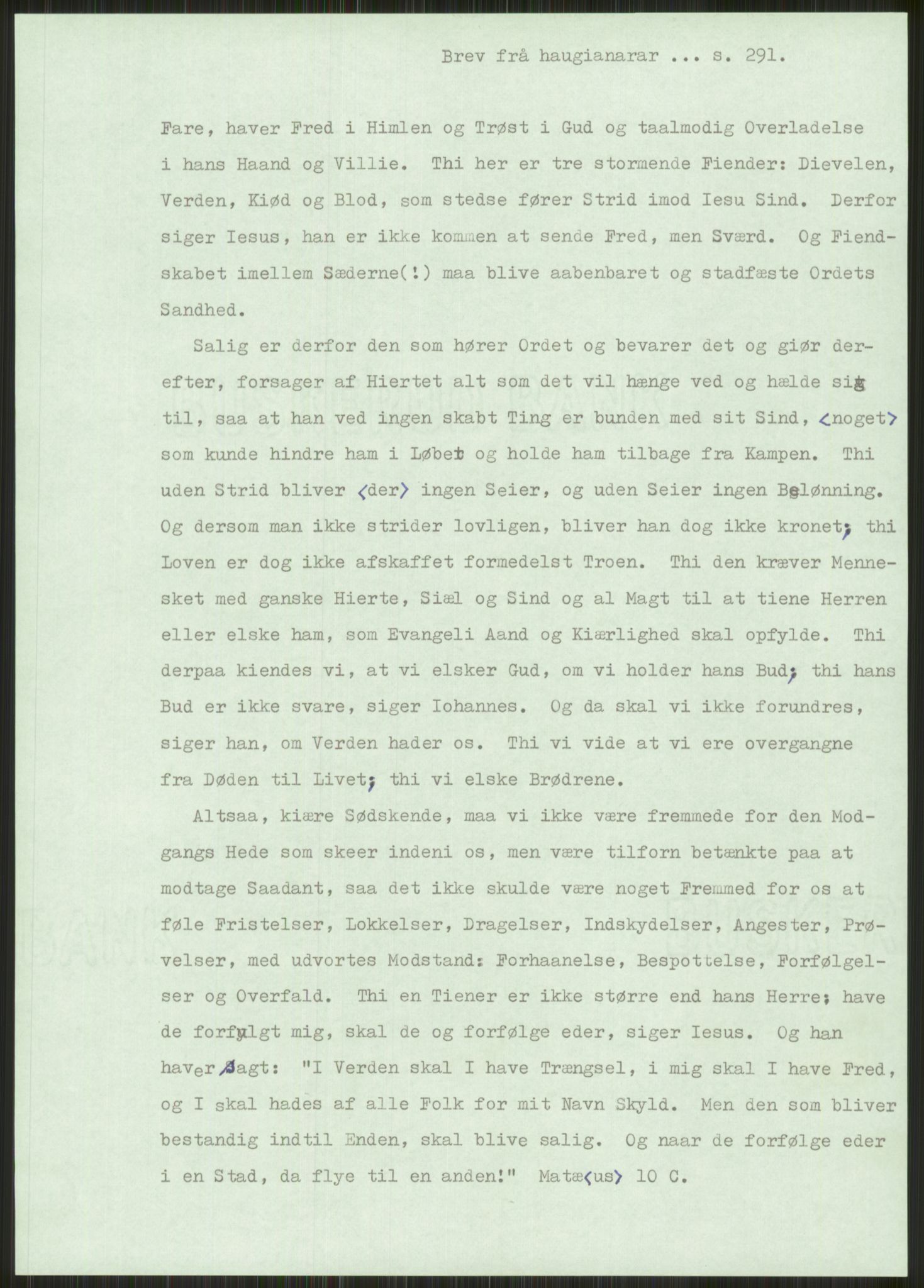 Samlinger til kildeutgivelse, Haugianerbrev, AV/RA-EA-6834/F/L0001: Haugianerbrev I: 1760-1804, 1760-1804, p. 291