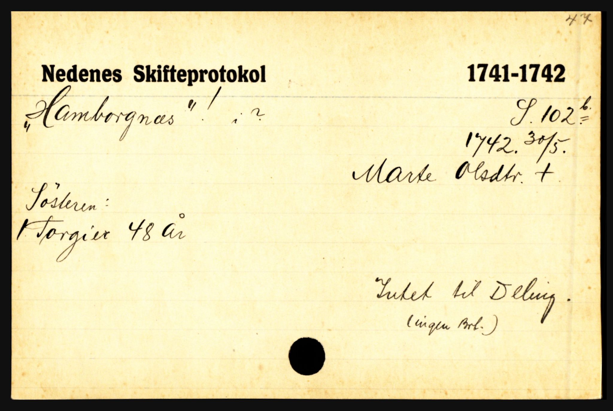 Nedenes sorenskriveri før 1824, AV/SAK-1221-0007/H, p. 10833