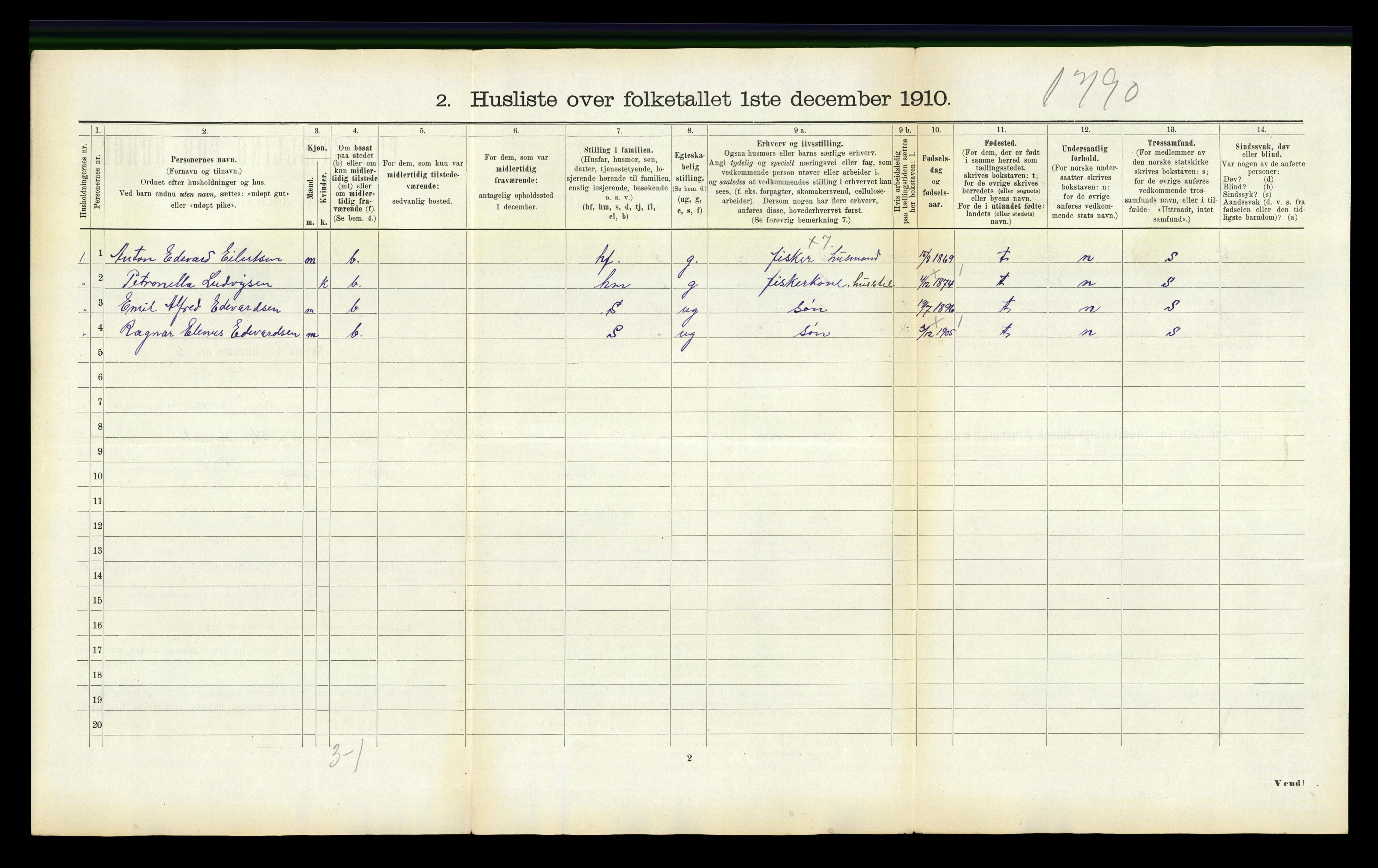 RA, 1910 census for Edøy, 1910, p. 691