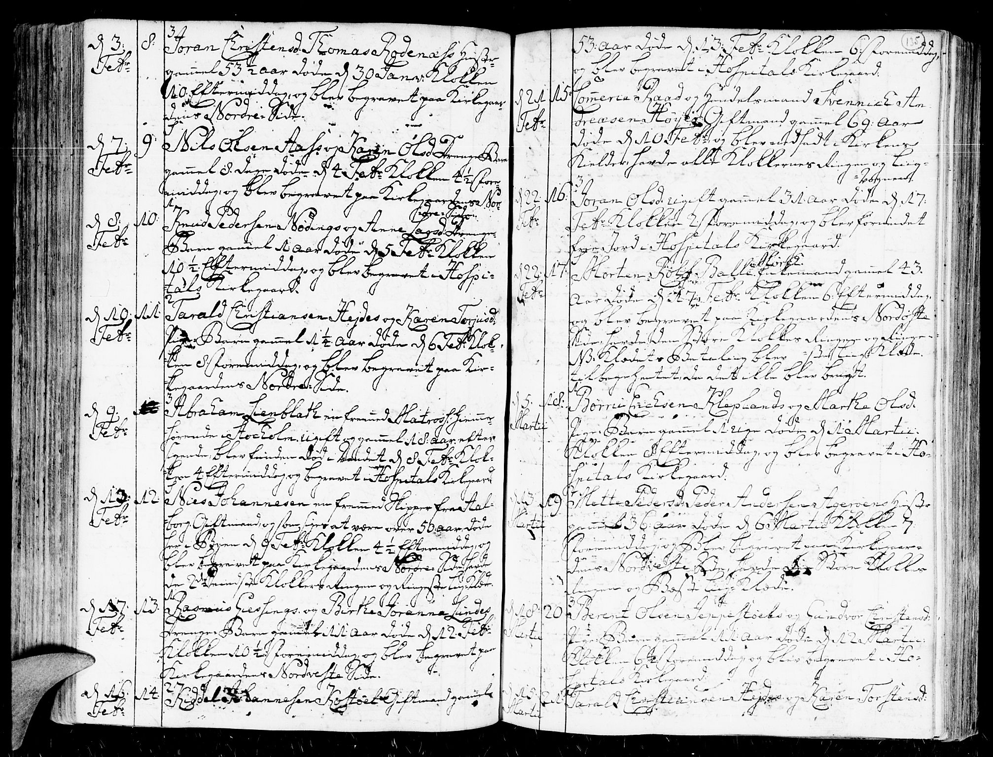 Kristiansand domprosti, AV/SAK-1112-0006/F/Fa/L0004: Parish register (official) no. A 4, 1762-1794, p. 135