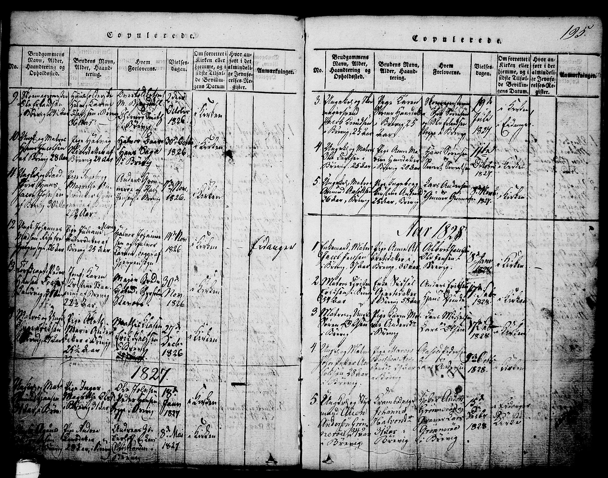 Brevik kirkebøker, SAKO/A-255/G/Ga/L0001: Parish register (copy) no. 1, 1814-1845, p. 195
