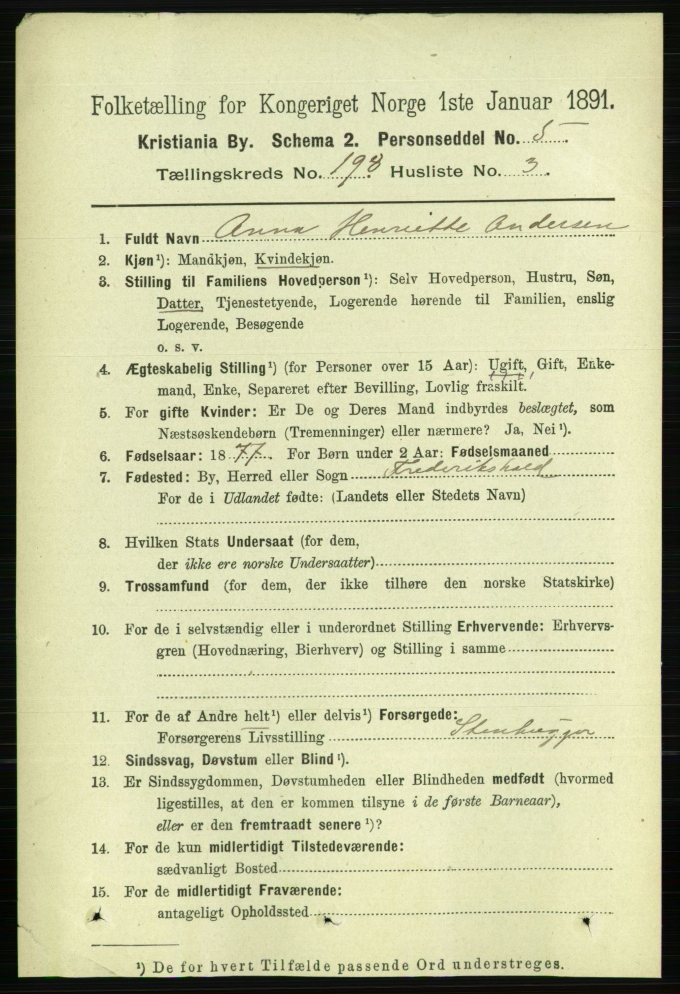 RA, 1891 census for 0301 Kristiania, 1891, p. 119328