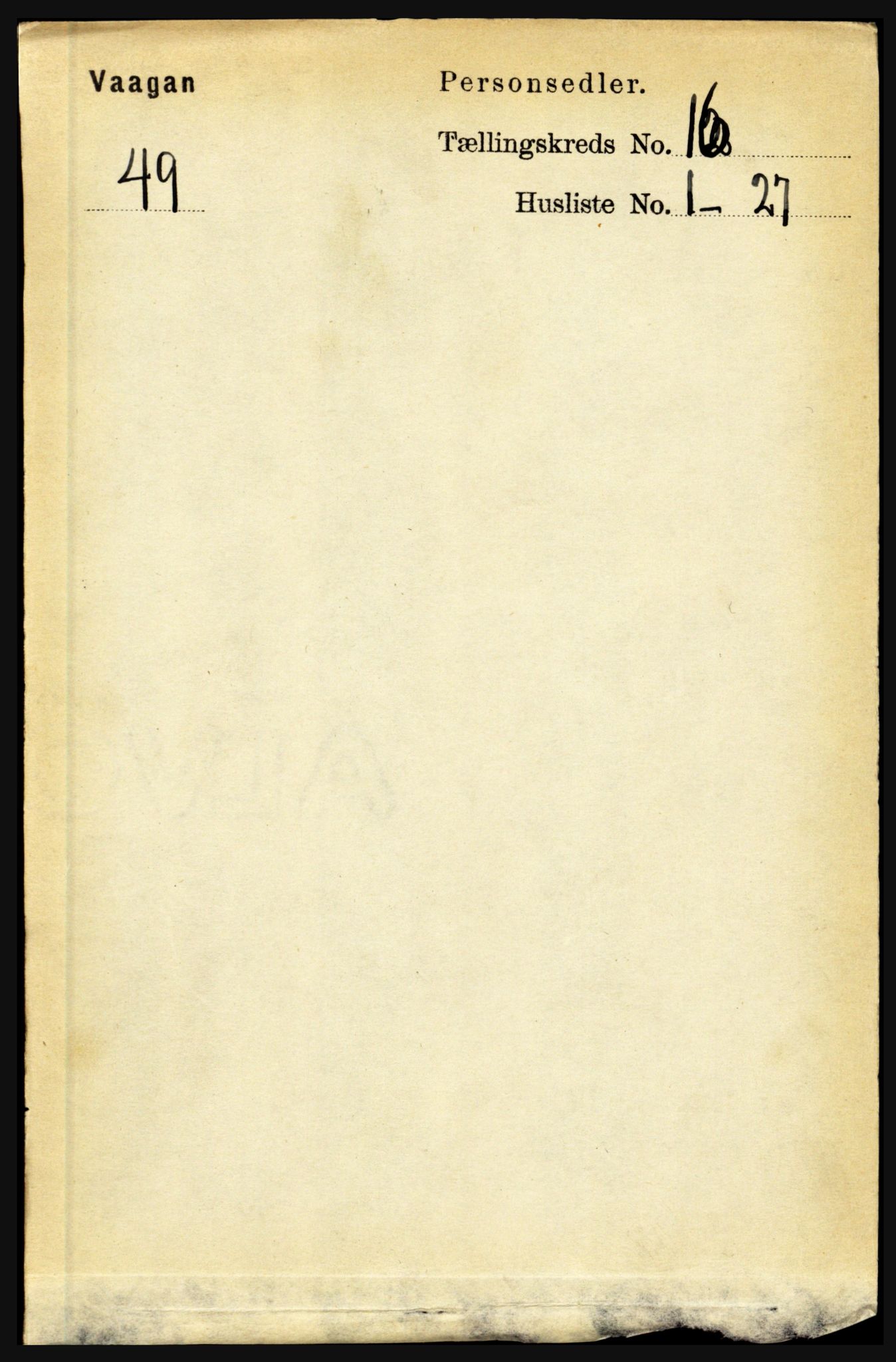 RA, 1891 census for 1865 Vågan, 1891, p. 4566