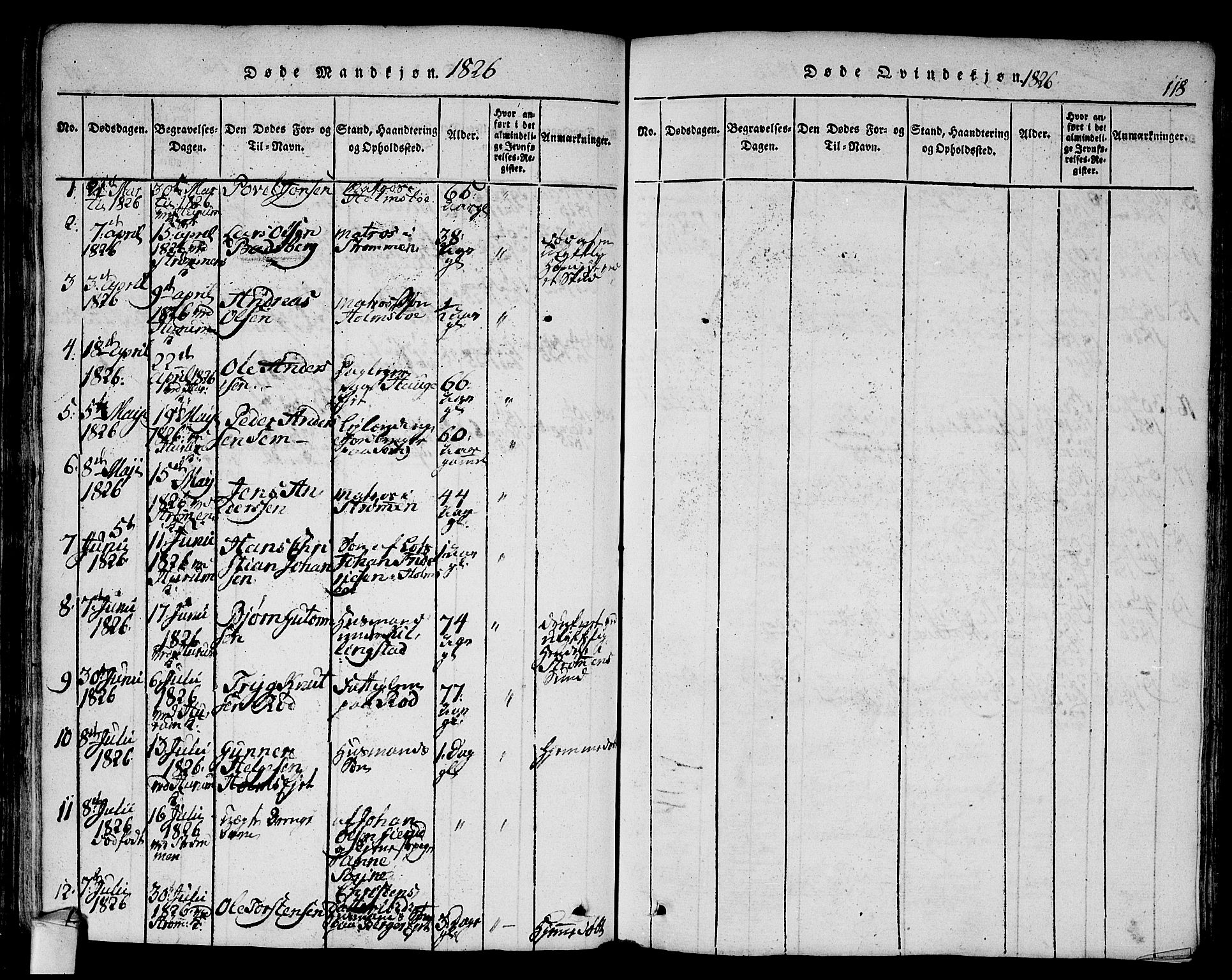Hurum kirkebøker, SAKO/A-229/F/Fa/L0009: Parish register (official) no. 9, 1816-1826, p. 118