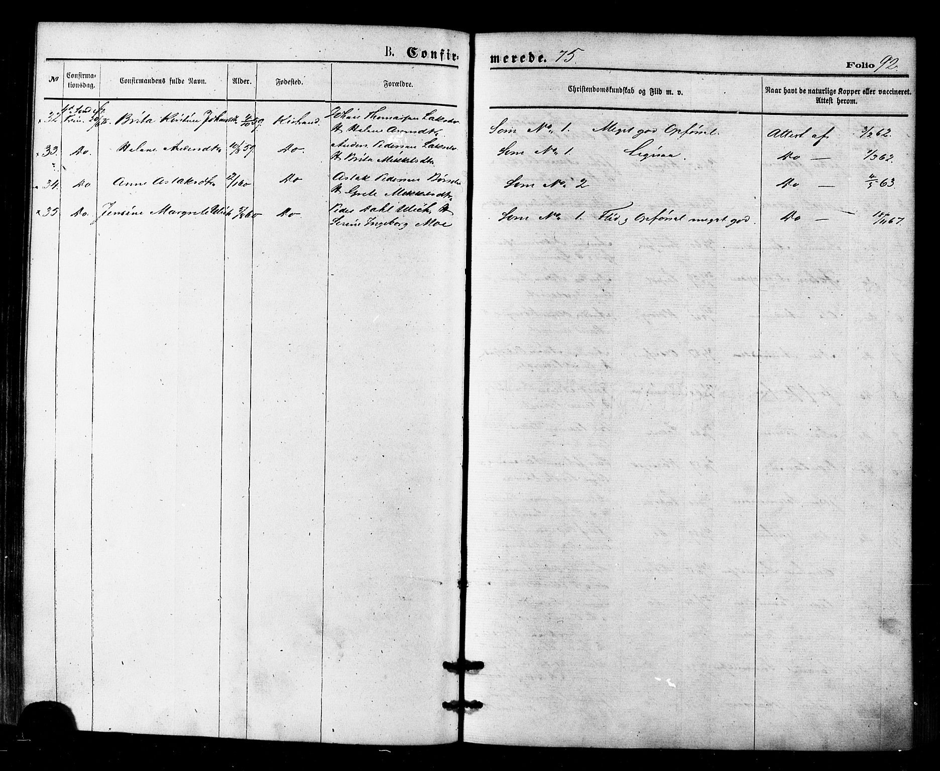 Kistrand/Porsanger sokneprestembete, AV/SATØ-S-1351/H/Ha/L0006.kirke: Parish register (official) no. 6, 1875-1880, p. 92