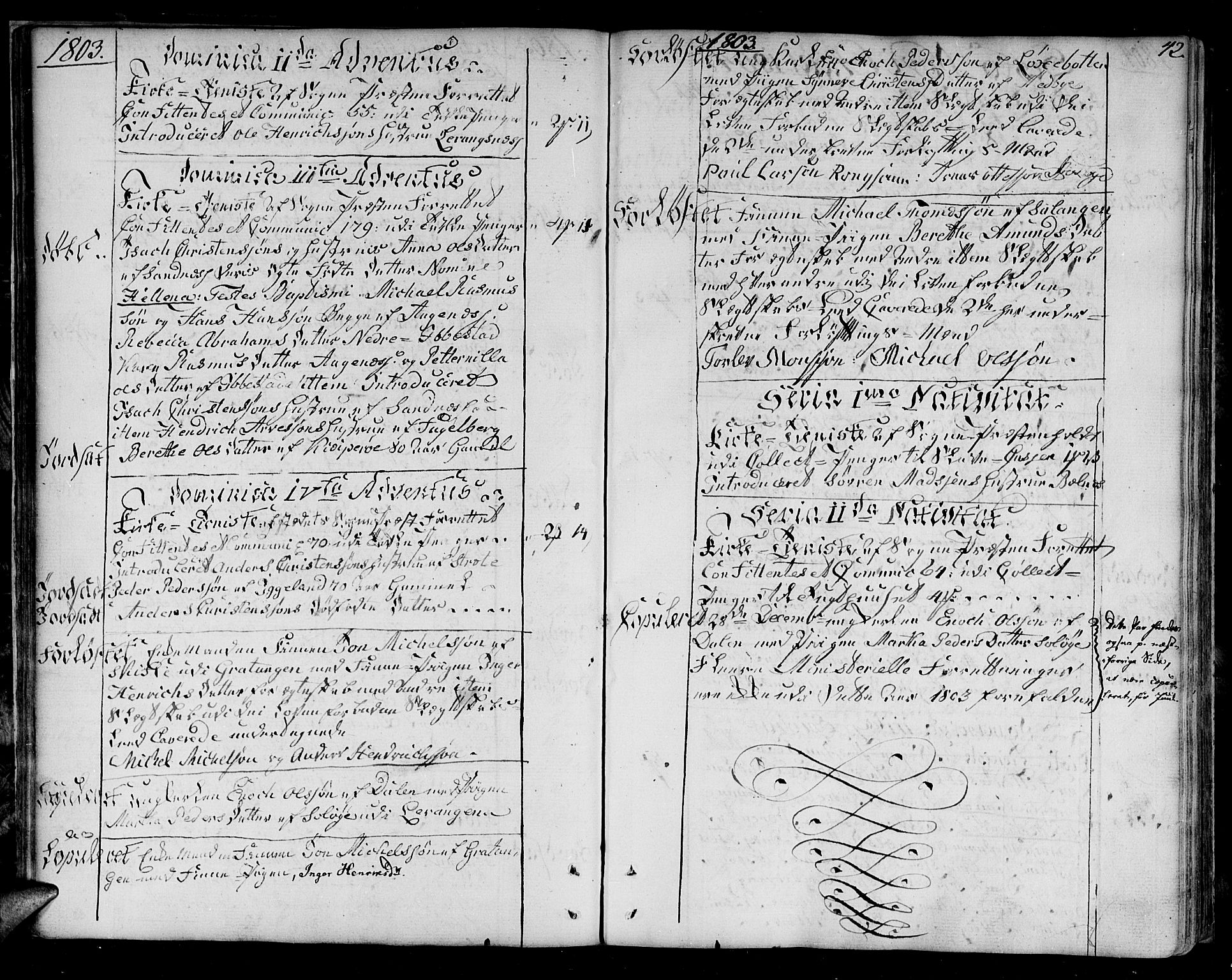 Ibestad sokneprestembete, SATØ/S-0077/H/Ha/Haa/L0004kirke: Parish register (official) no. 4, 1801-1824, p. 42