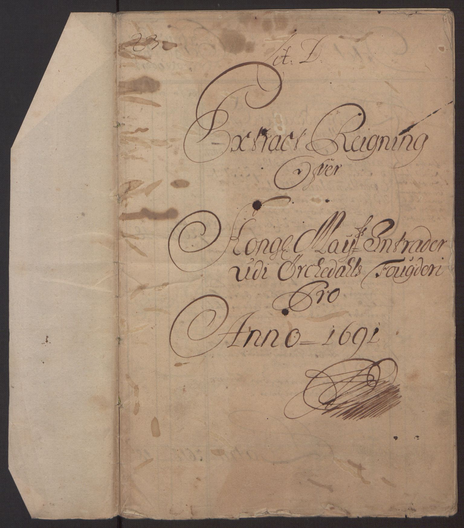 Rentekammeret inntil 1814, Reviderte regnskaper, Fogderegnskap, RA/EA-4092/R58/L3937: Fogderegnskap Orkdal, 1691-1692, p. 6